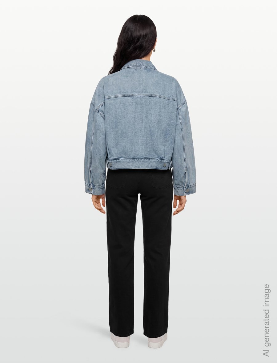 Levi's® - LOOSE CROP TRUCKER SUNNY SEASO - vårjackor - light indigo - worn in - 4
