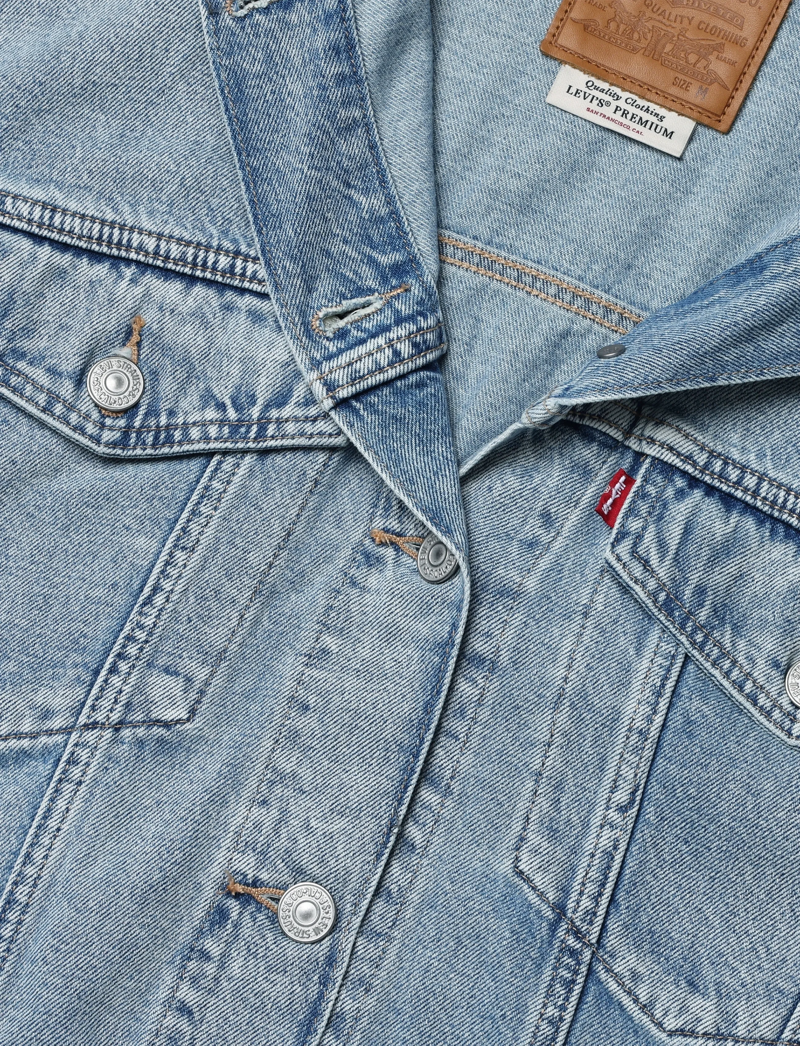 Levi's® - LOOSE CROP TRUCKER SUNNY SEASO - vårjackor - light indigo - worn in - 5