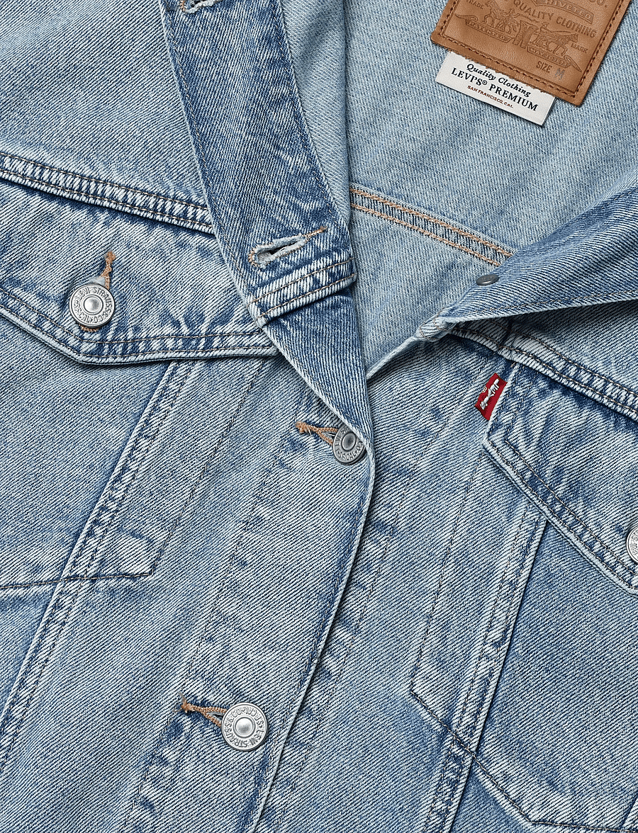 Levi's® - LOOSE CROP TRUCKER SUNNY SEASO - vårjackor - light indigo - worn in - 5