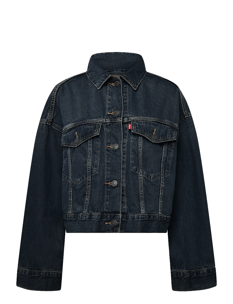 Levi's® - LOOSE CROP TRUCKER HIGH VIBRAT - vorjakkar - dark indigo - worn in - 0