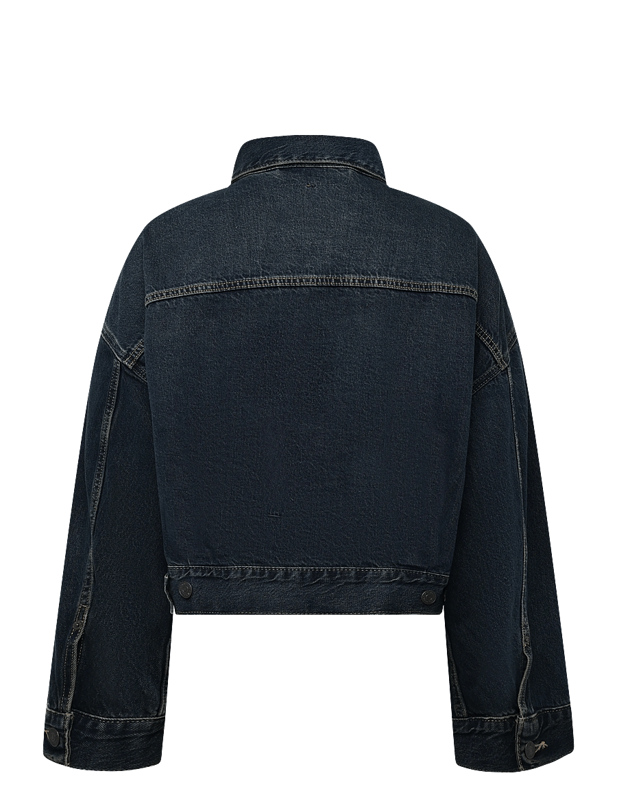 Levi's® - LOOSE CROP TRUCKER HIGH VIBRAT - vorjakkar - dark indigo - worn in - 1
