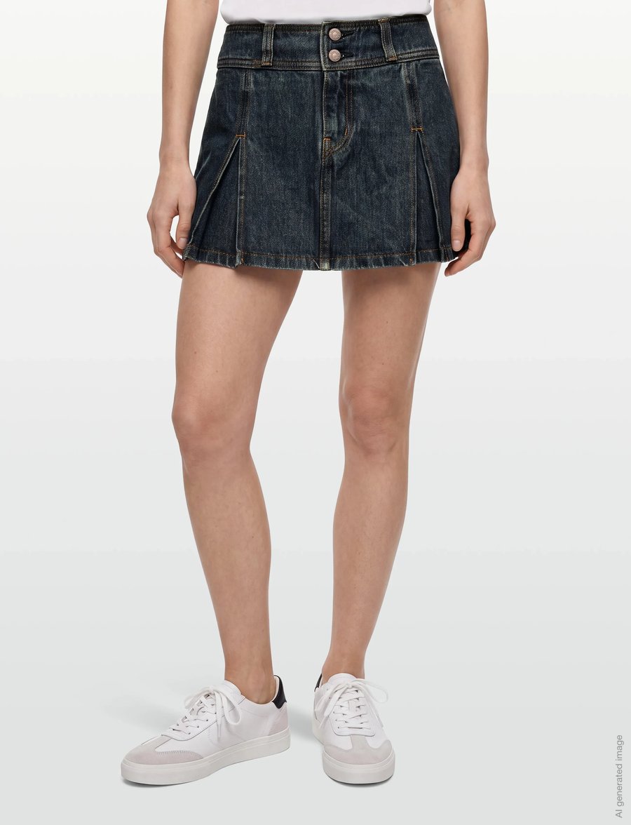 Levi's® - INVERTED PLEAT MINI HAPPY TALE - pleated skirts - dark indigo - flat finish - 3