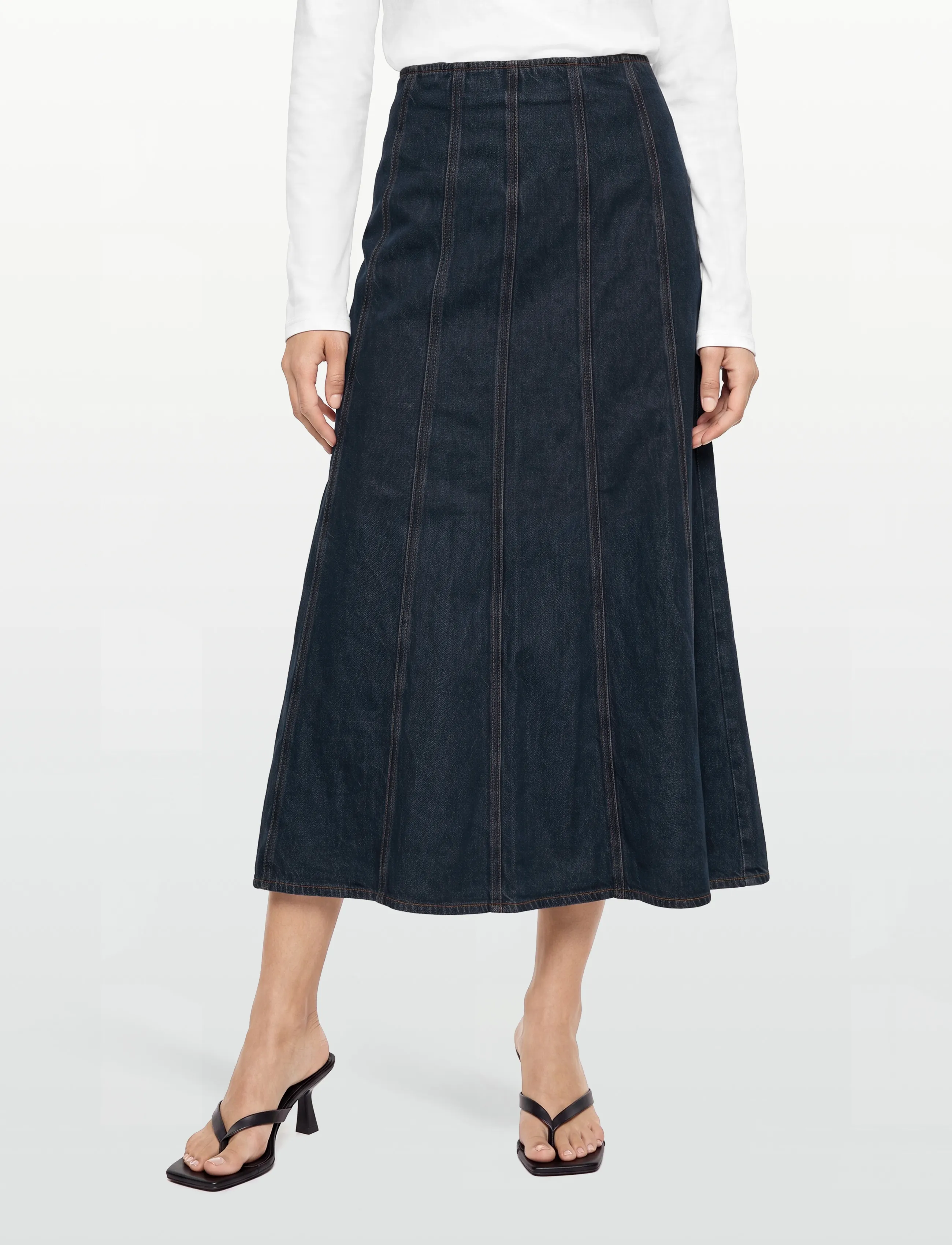 Levi's® - SEAMED FLARE SKIRT HIGH VIBRAT - denimnederdele - med indigo - flat finish - 3