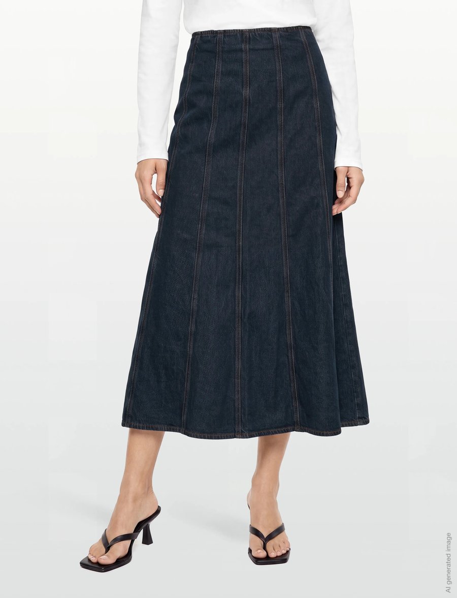 Levi's® - SEAMED FLARE SKIRT HIGH VIBRAT - jeansröcke - med indigo - flat finish - 3