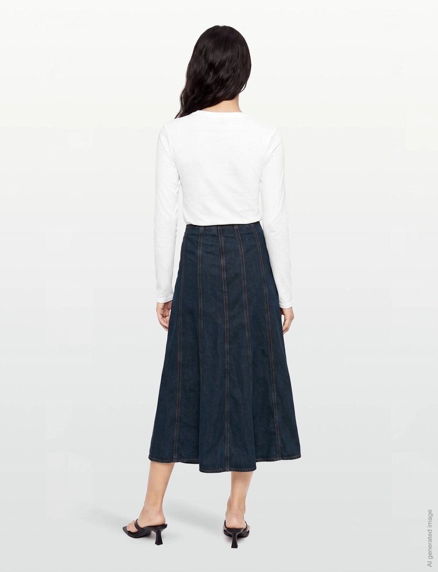 Levi's® - SEAMED FLARE SKIRT HIGH VIBRAT - jeansröcke - med indigo - flat finish - 4