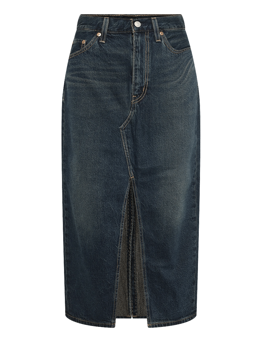 Levi's® - DECON SLIT MIDI SKIRT HIGH VIB - jeansröcke - dark indigo - worn in - 1