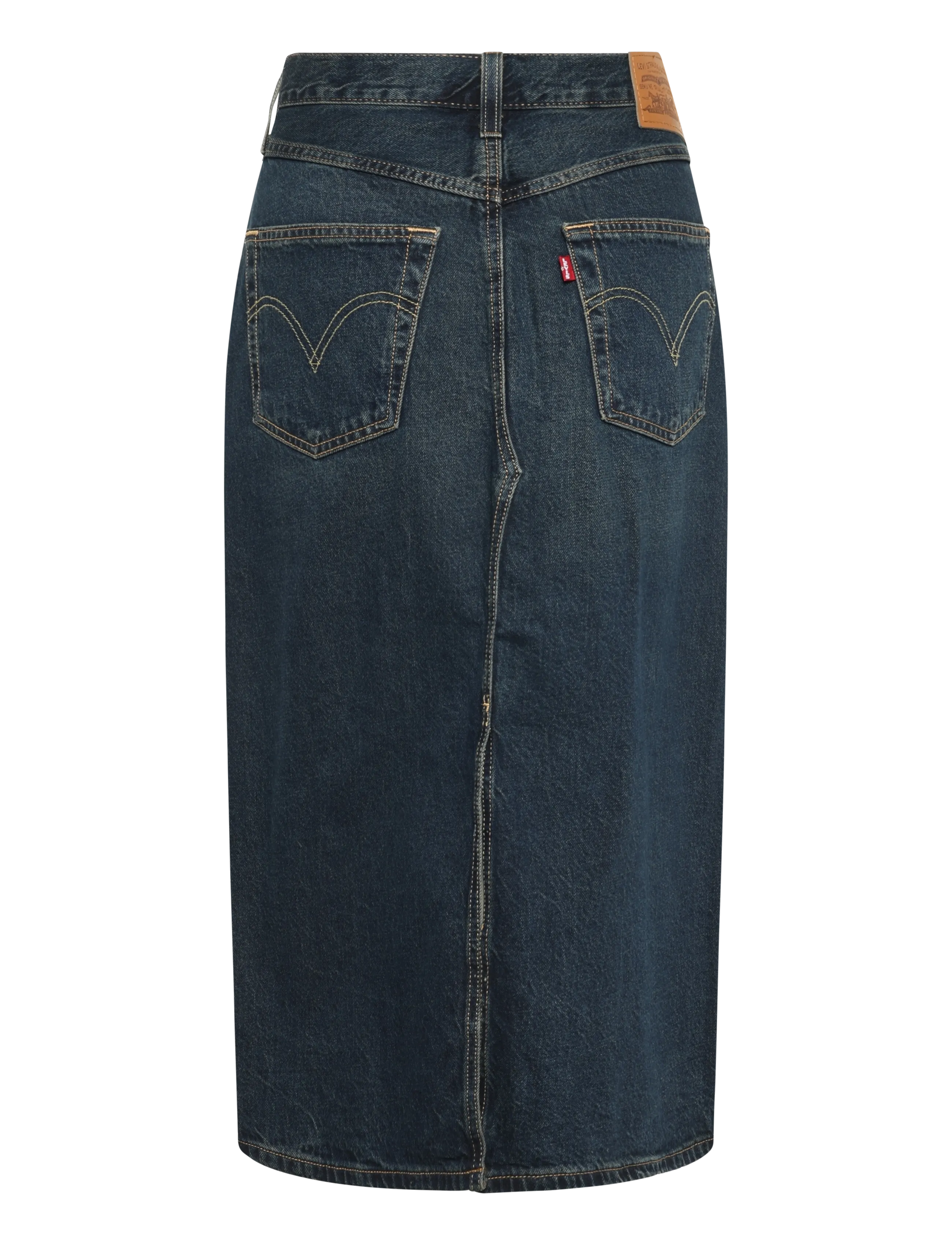 Levi's® - DECON SLIT MIDI SKIRT HIGH VIB - dark indigo - worn in - 1