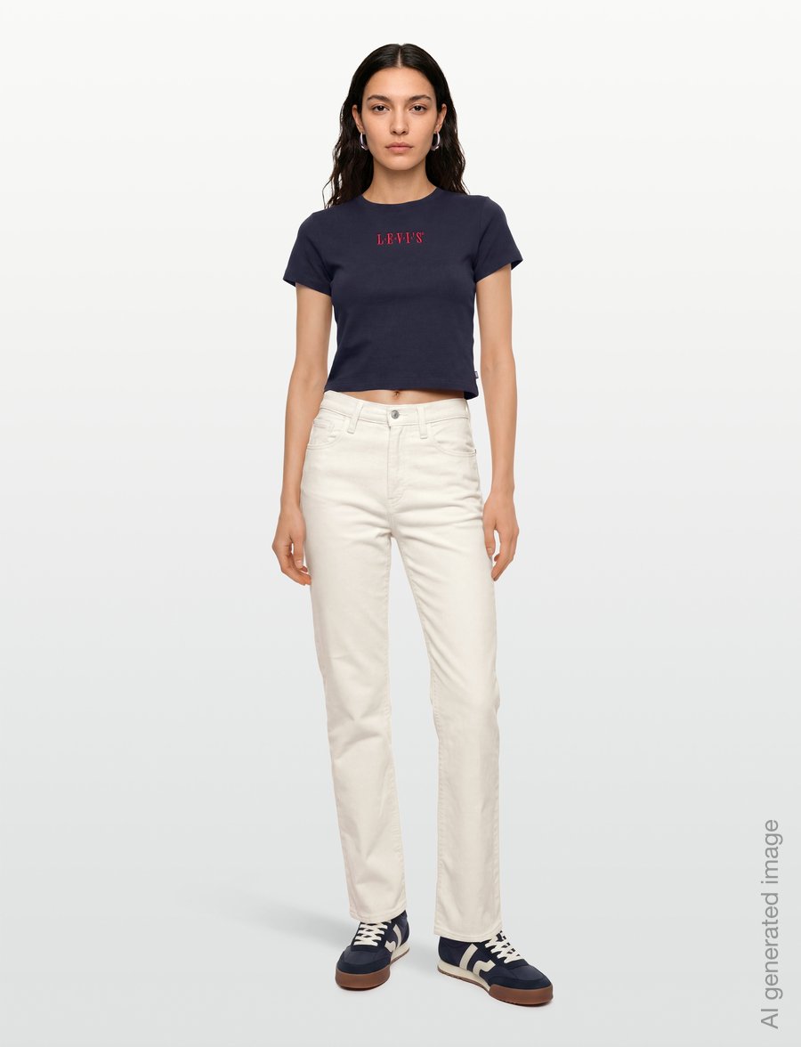 Levi's® - RIBCAGE FULL LENGTH ND ZIP EGR - velvetpüksid - whites - 0