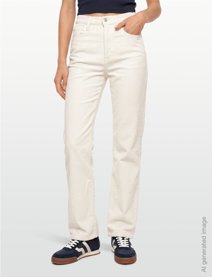 Levi's® - RIBCAGE FULL LENGTH ND ZIP EGR - velvetpüksid - whites - 3
