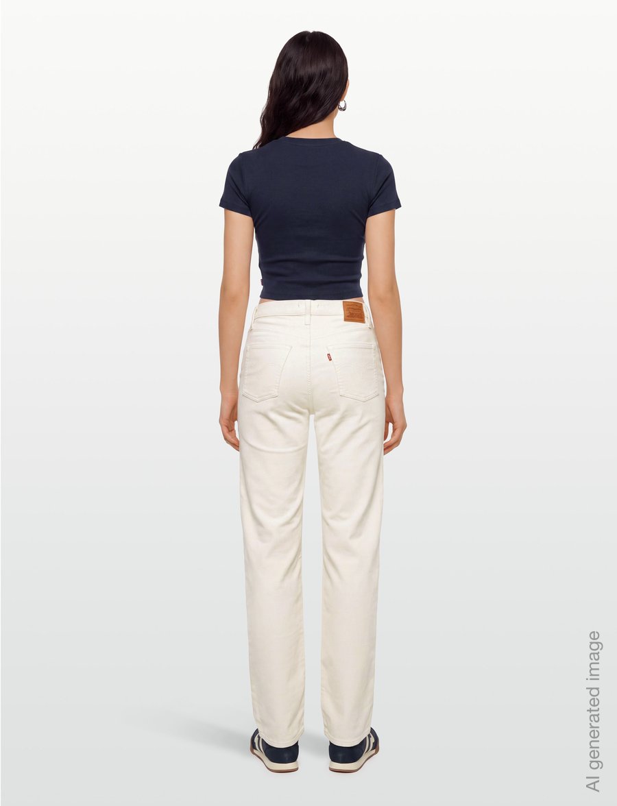Levi's® - RIBCAGE FULL LENGTH ND ZIP EGR - velvetpüksid - whites - 4