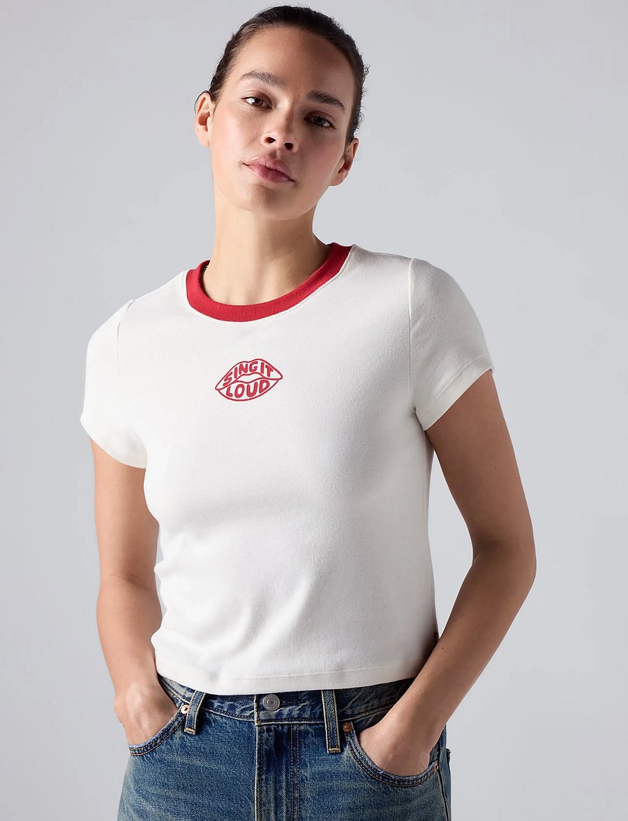 Levi's® - GR ESSENTIAL BABY TEE SING IT - t-särgid - whites - 0
