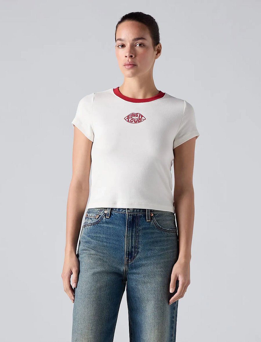 Levi's® - GR ESSENTIAL BABY TEE SING IT - t-särgid - whites - 3