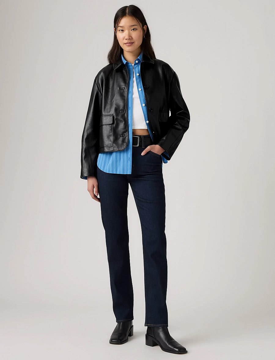 Levi's® - 722 HIGH RISE SLIM TRUE BLUE R - kitsad teksad - dark indigo - flat finish - 0