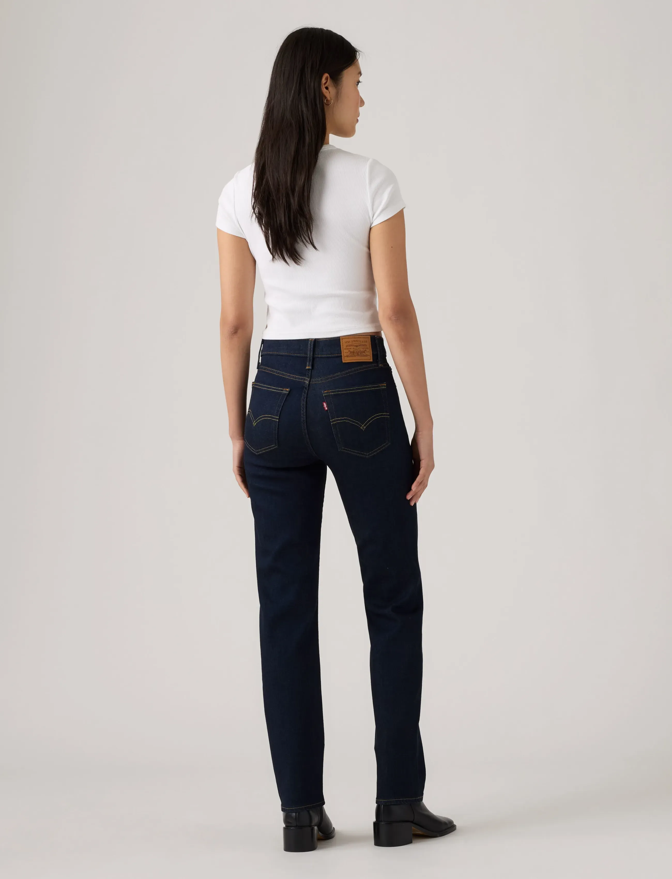 Levi's® - 722 HIGH RISE SLIM TRUE BLUE R - kitsad teksad - dark indigo - flat finish - 4