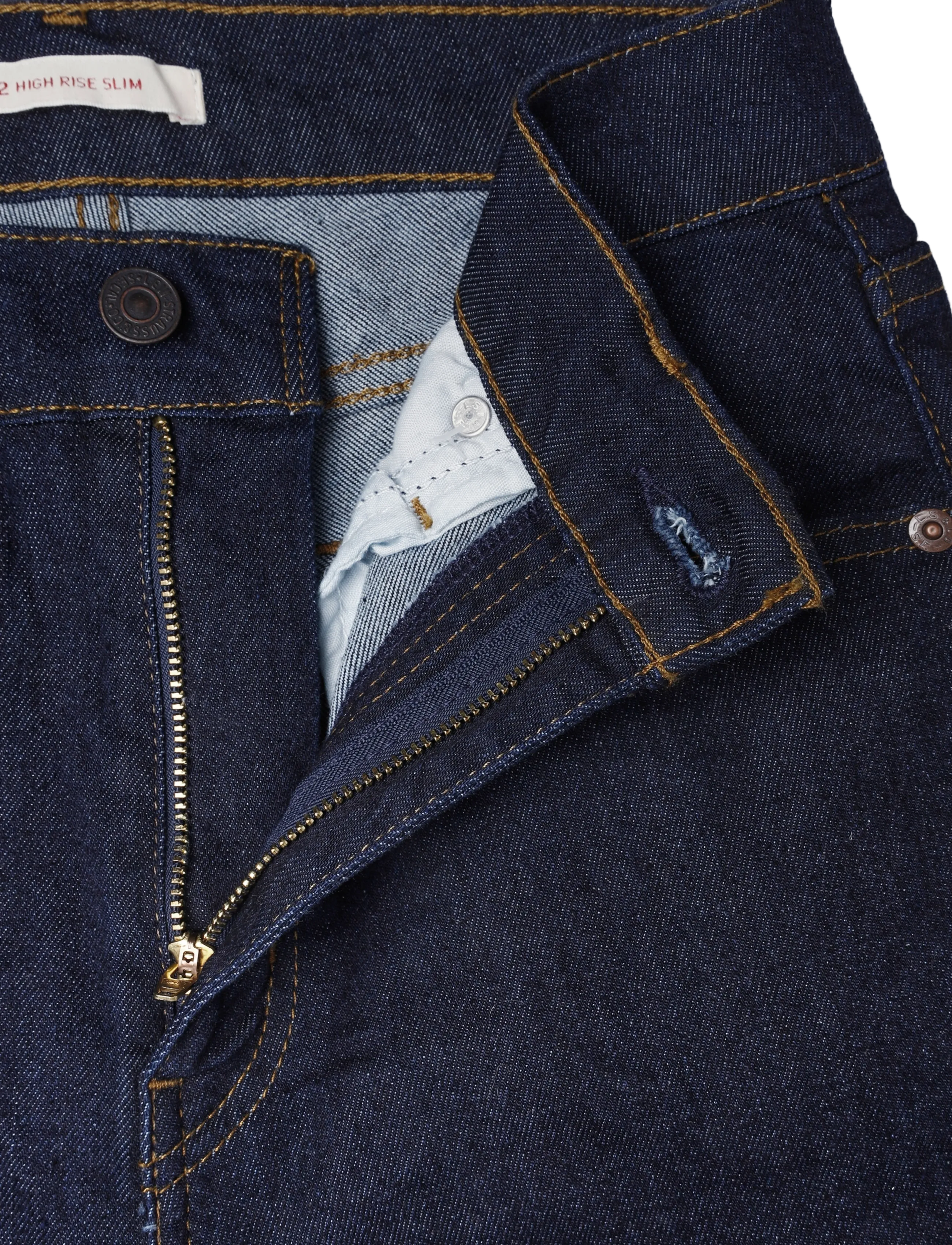 Levi's® - 722 HIGH RISE SLIM TRUE BLUE R - slim fit džinsi - dark indigo - flat finish - 3