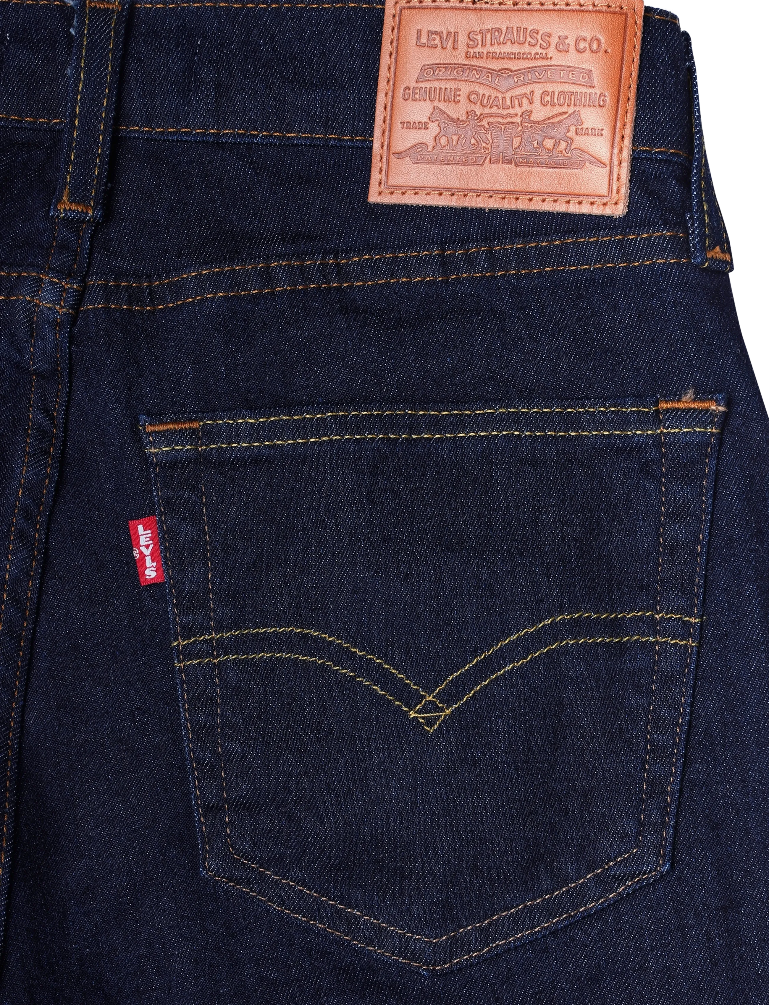Levi's® - 722 HIGH RISE SLIM TRUE BLUE R - slim fit džinsi - dark indigo - flat finish - 4