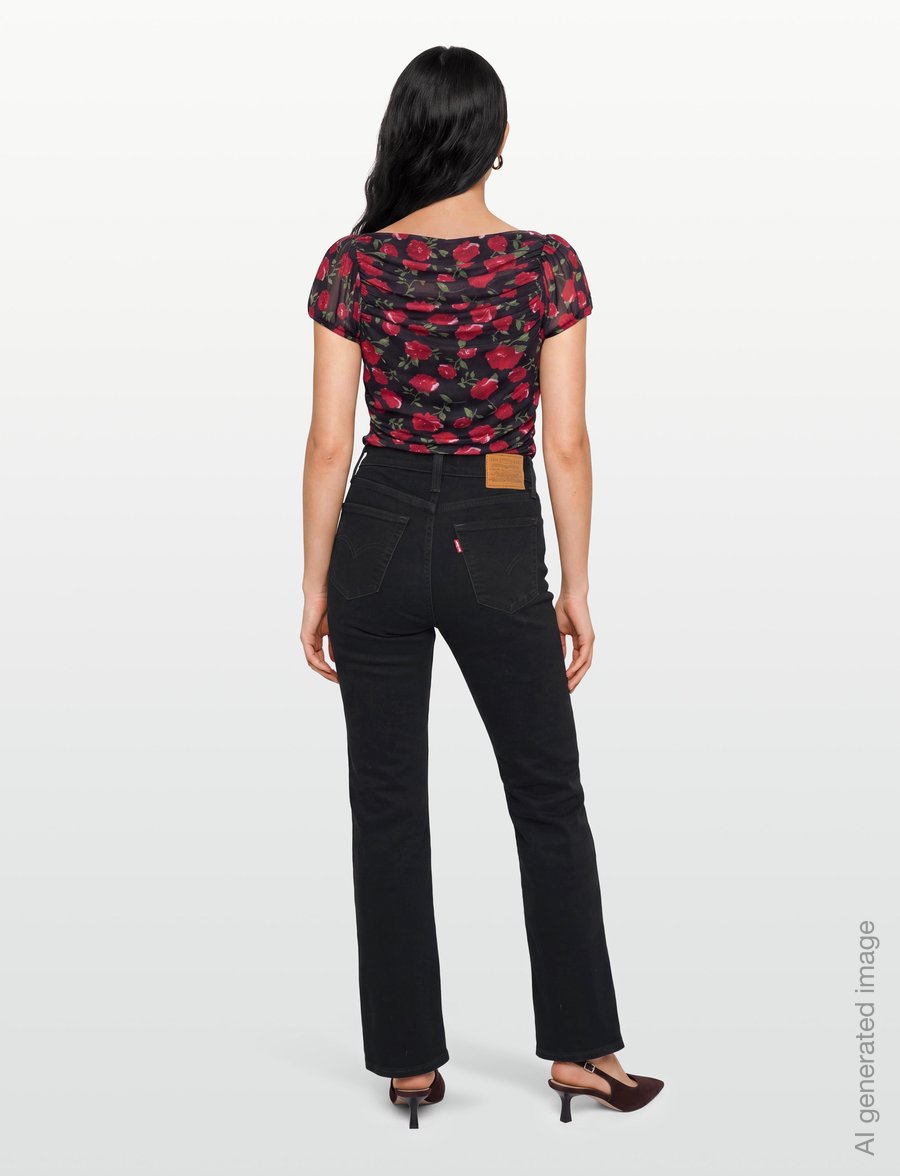 Levi's® - 722 HIGH RISE SLIM WORN MIDNIG - slim jeans - blacks - 4