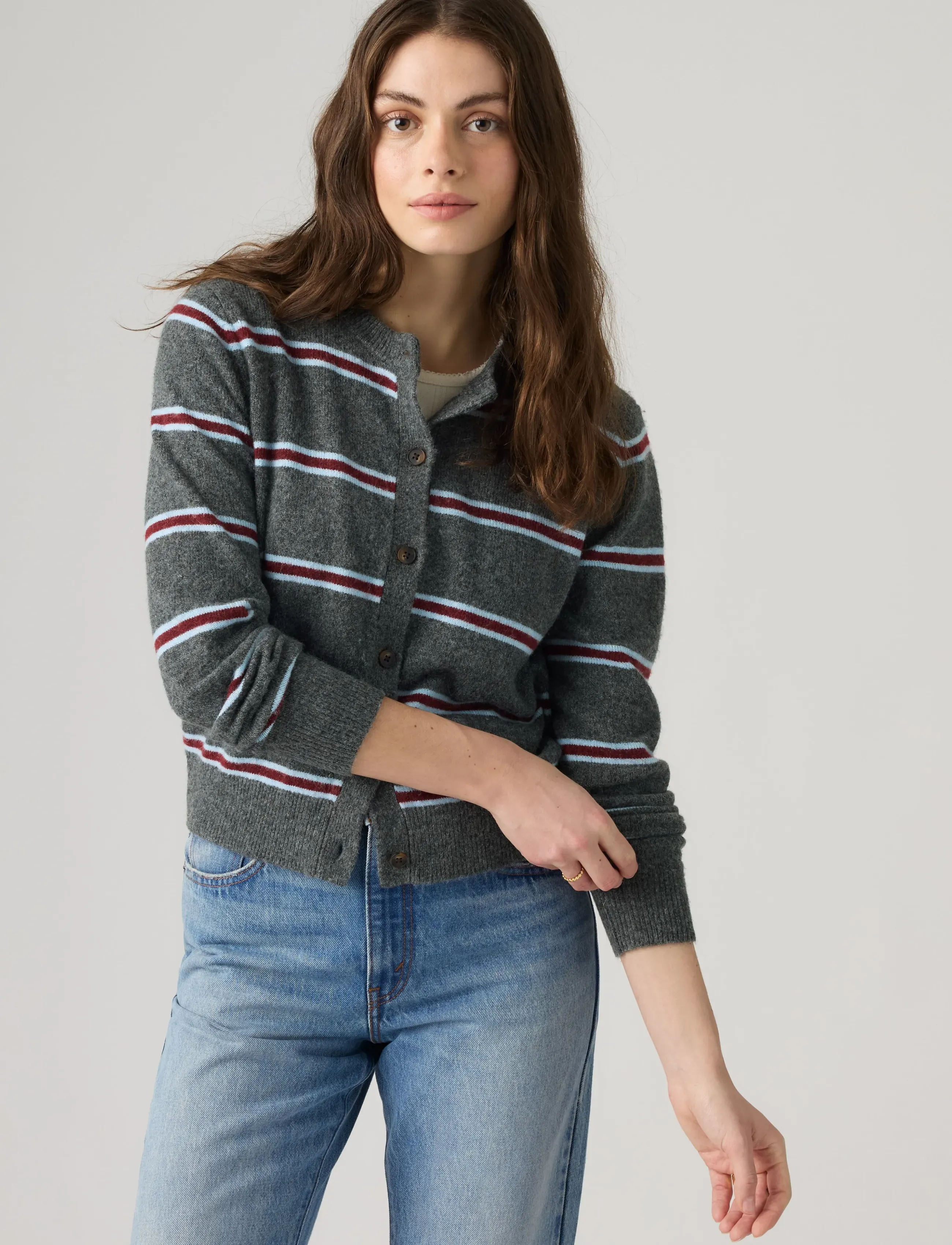 Levi's® - CLAIRE LS CARDIGAN DEVIN STRIP - greys - 0