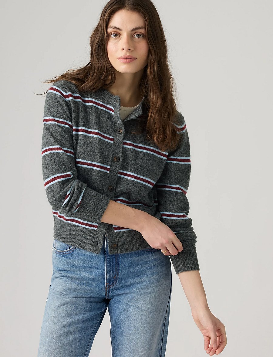 Levi's® - CLAIRE LS CARDIGAN DEVIN STRIP - kardiganid - greys - 0
