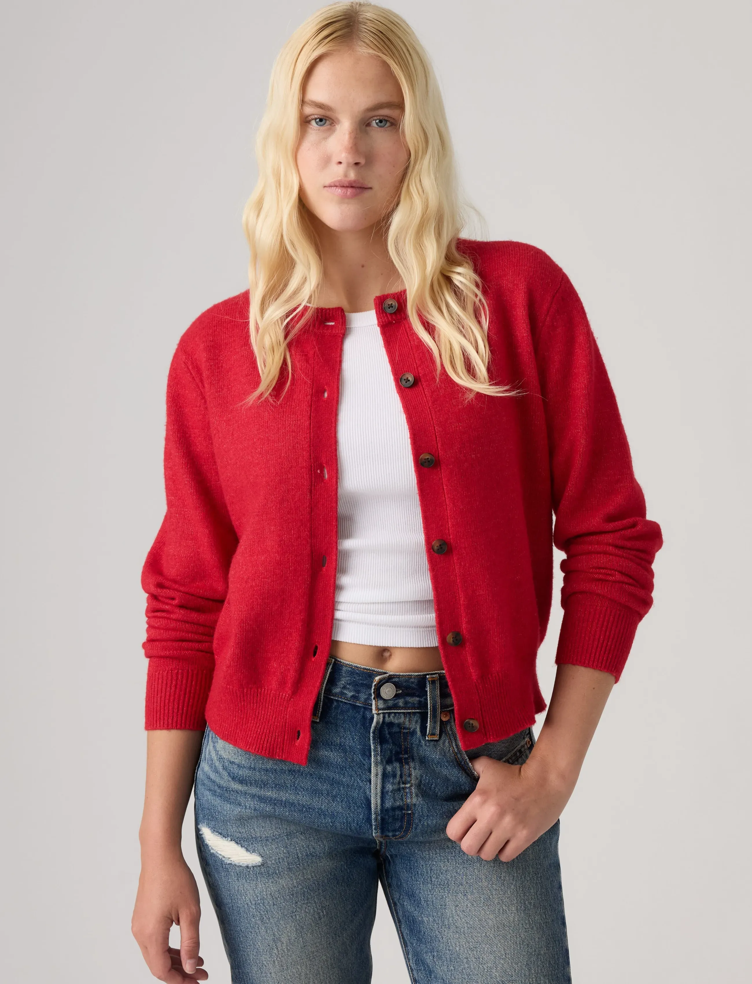 Levi's® - CLAIRE CARDIGAN TRUE RED - reds - 0