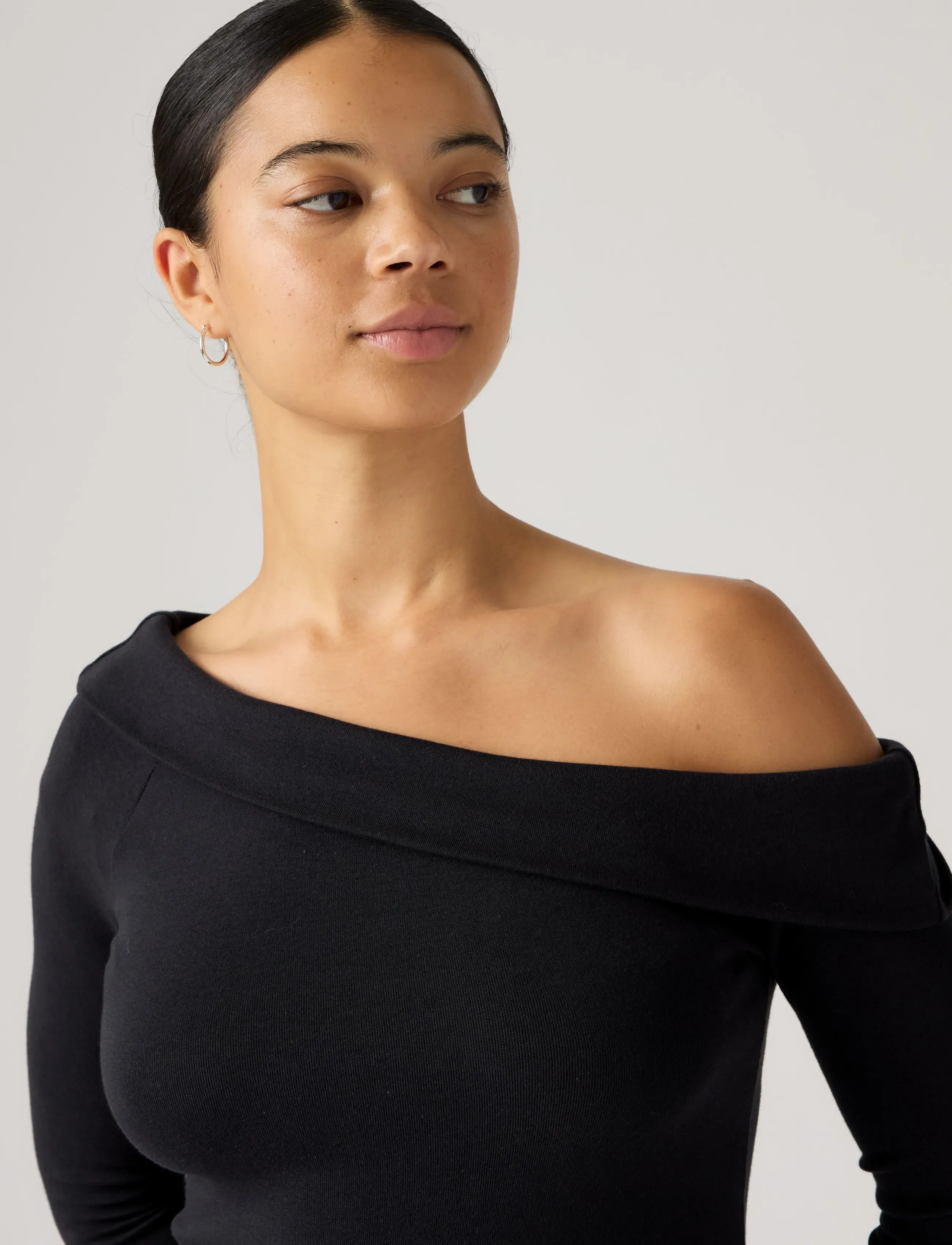 Levi's® - CLARA RIB OFF SHOULDER LS ANTH - striktrøjer - blacks - 5