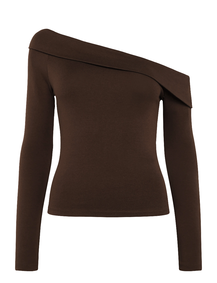 Levi's® - CLARA RIB OFF SHOULDER LS JAVA - långärmade toppar - browns - 1