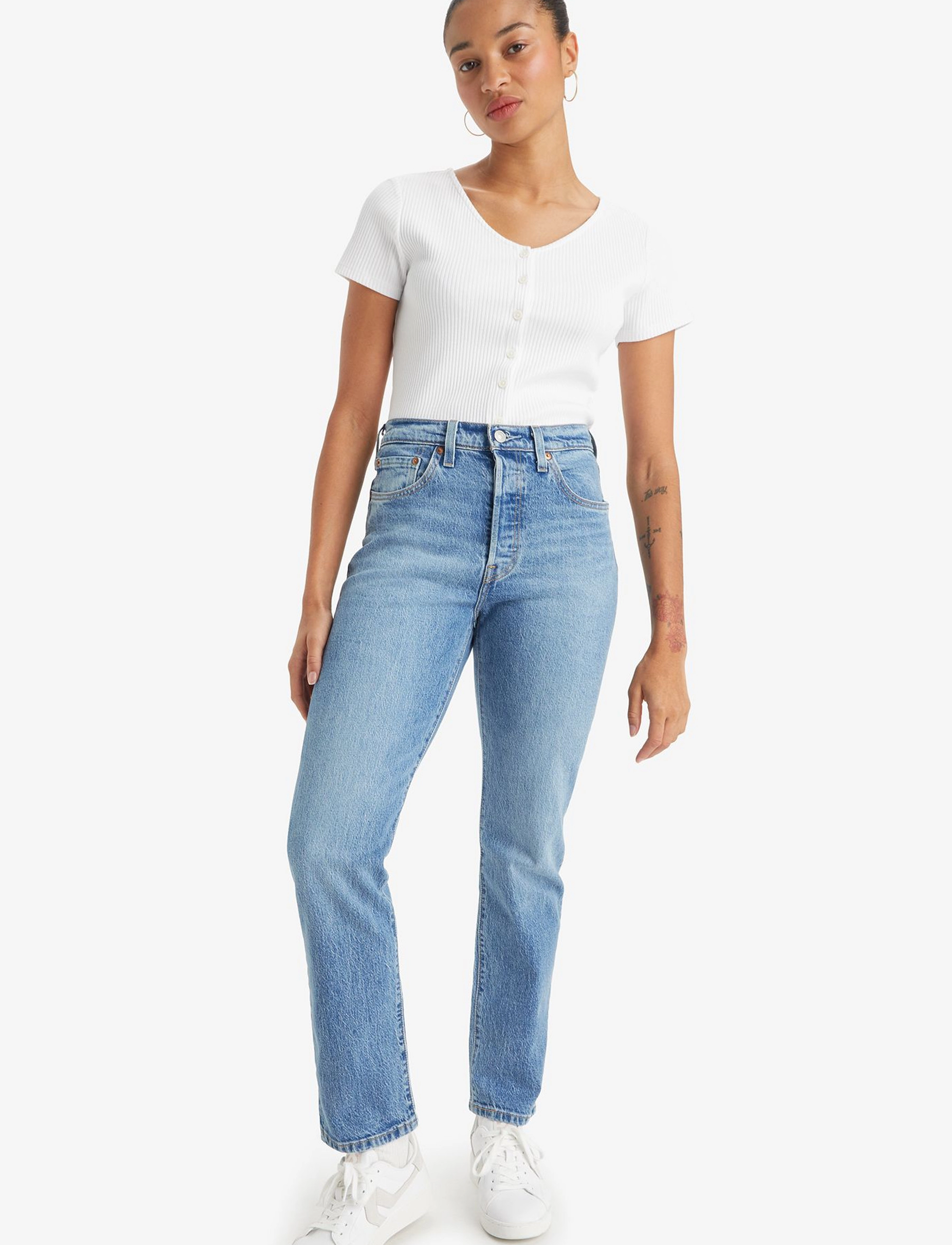 Levi's® 501 JEANS FOR WOMEN HOLLOW DAY - Jeans - LIGHT INDIGO - WORN IN / blue