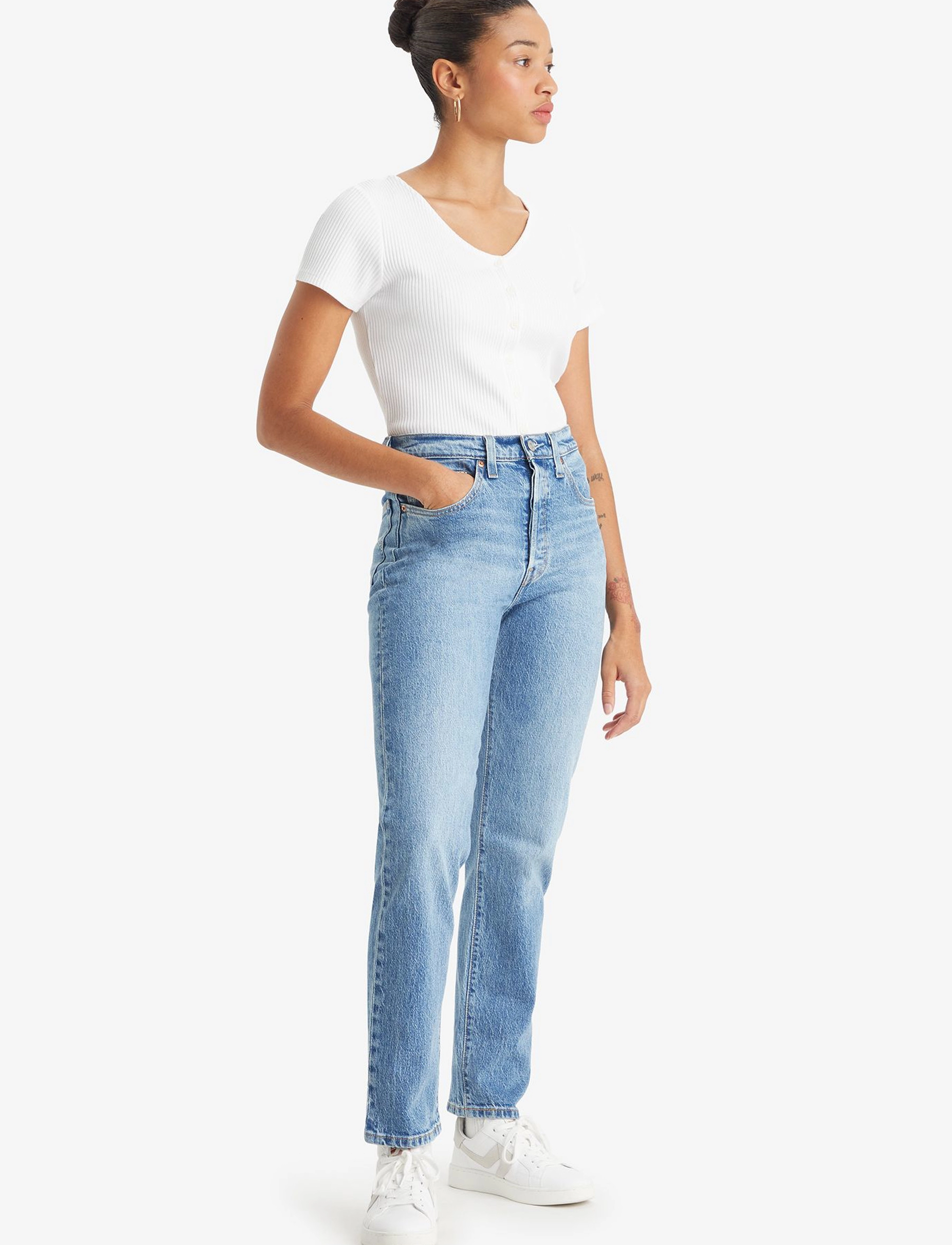 Levi's® - 501 JEANS FOR WOMEN HOLLOW DAY - jeans droites - light indigo - worn in - 3