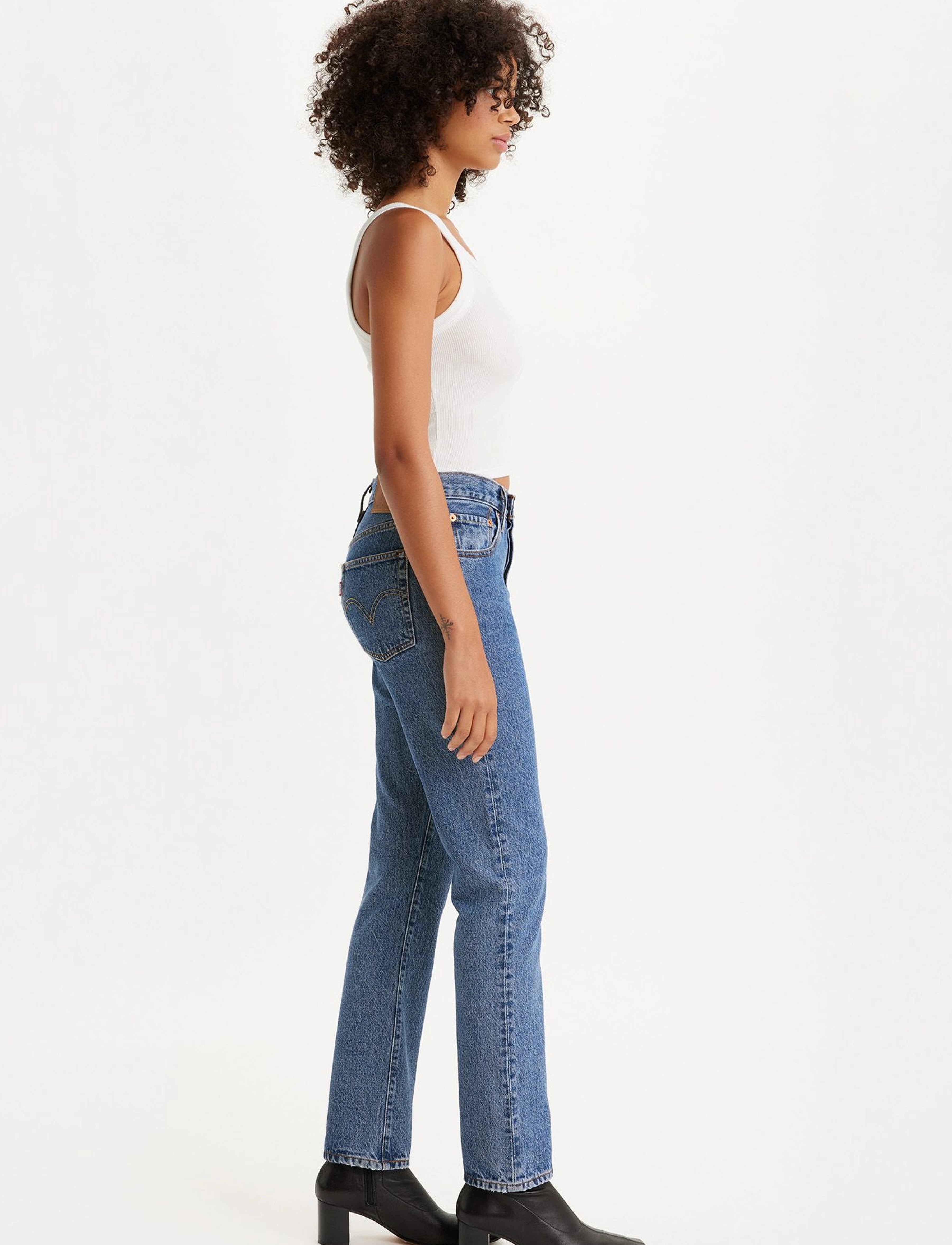 Levi's® - 501 JEANS FOR WOMEN SHOUT OUT - raka jeans - med indigo - flat finish - 5