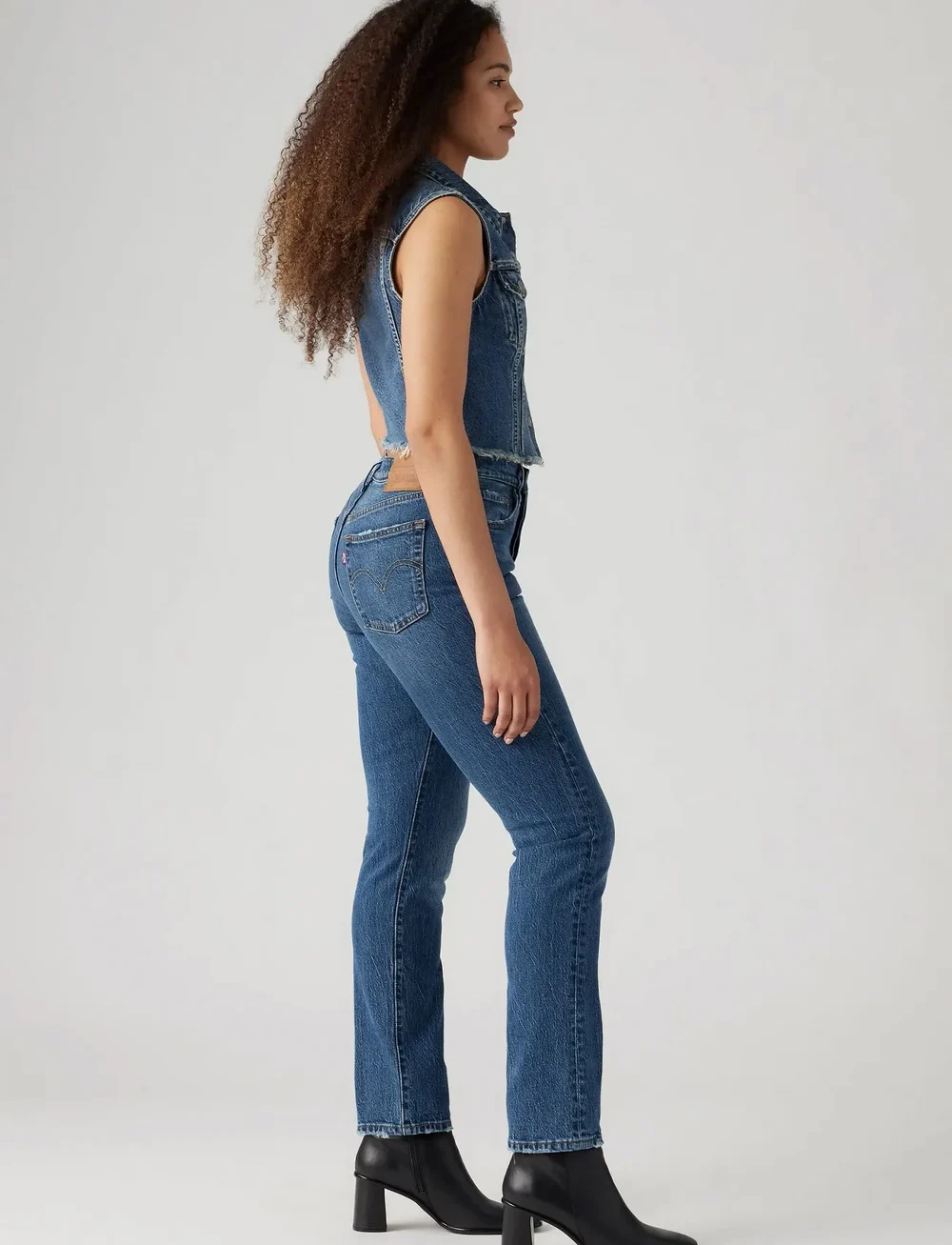Levi's® - 501 JEANS FOR WOMEN ERIN CANT - straight jeans - med indigo - worn in - 0