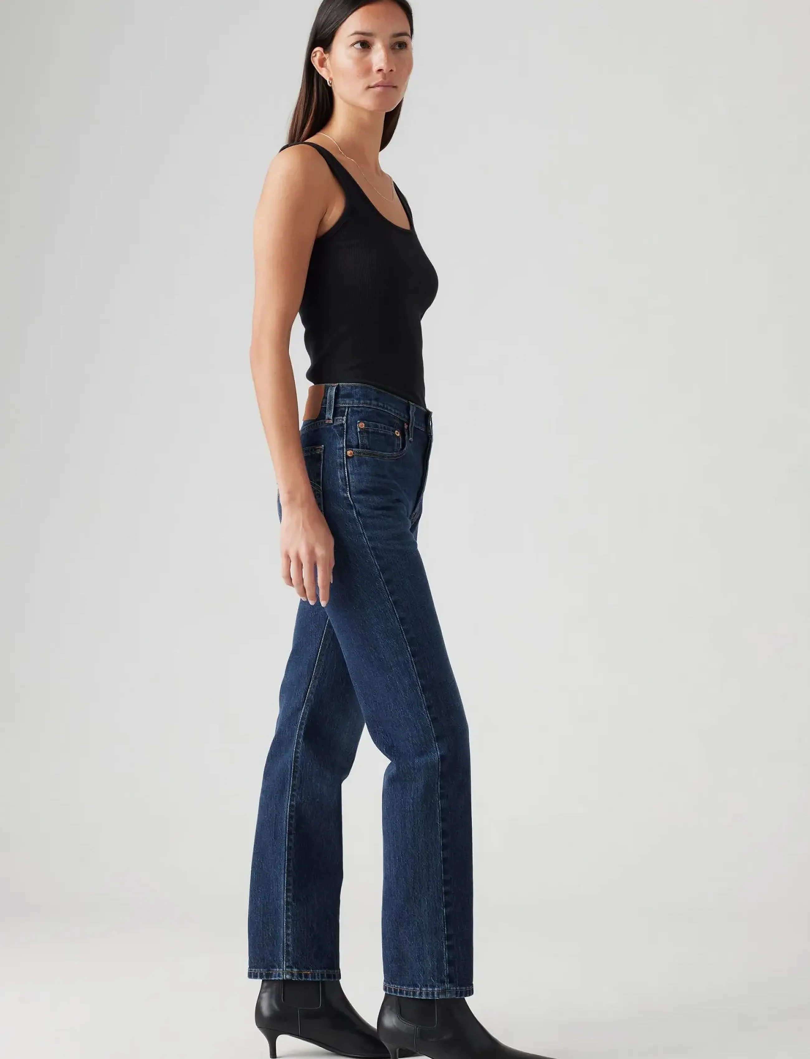 Levi's® - 501 JEANS FOR WOMEN SAME INTEN - slim gallabuxur - dark indigo - worn in - 3