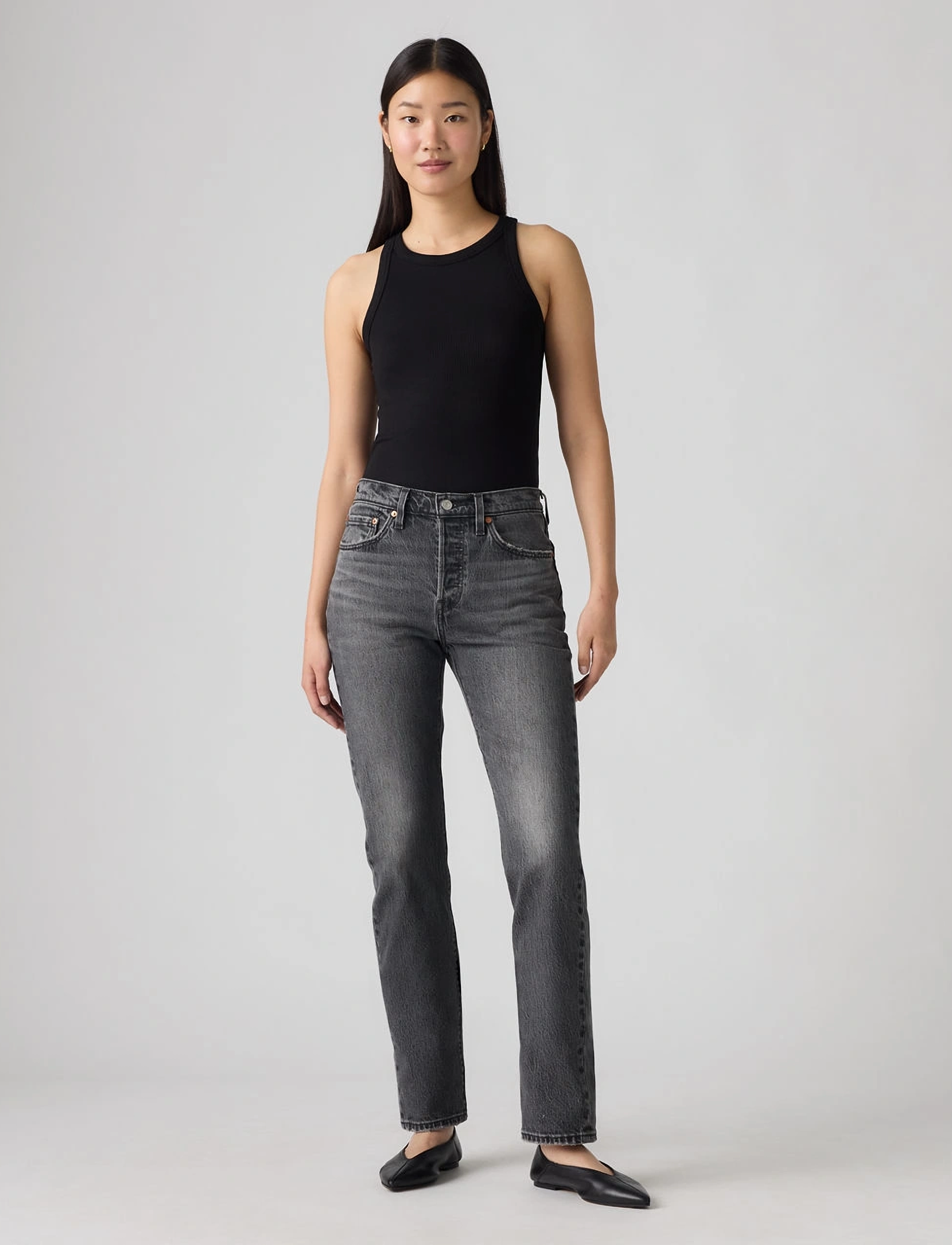 Levi's 501 Jeans For Women Pretty Ple, 31 x 32, Grey, Jeans > Tapered Jeans, Dame
