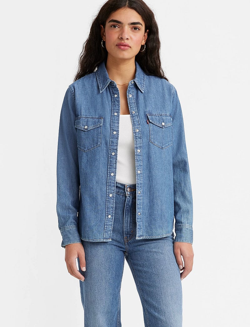 Levi's® - ICONIC WESTERN GOING STEADY 5 - jeanshemden - med indigo - flat finish - 3