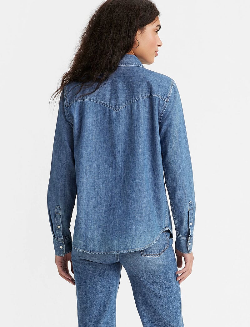 Levi's® - ICONIC WESTERN GOING STEADY 5 - jeanshemden - med indigo - flat finish - 4