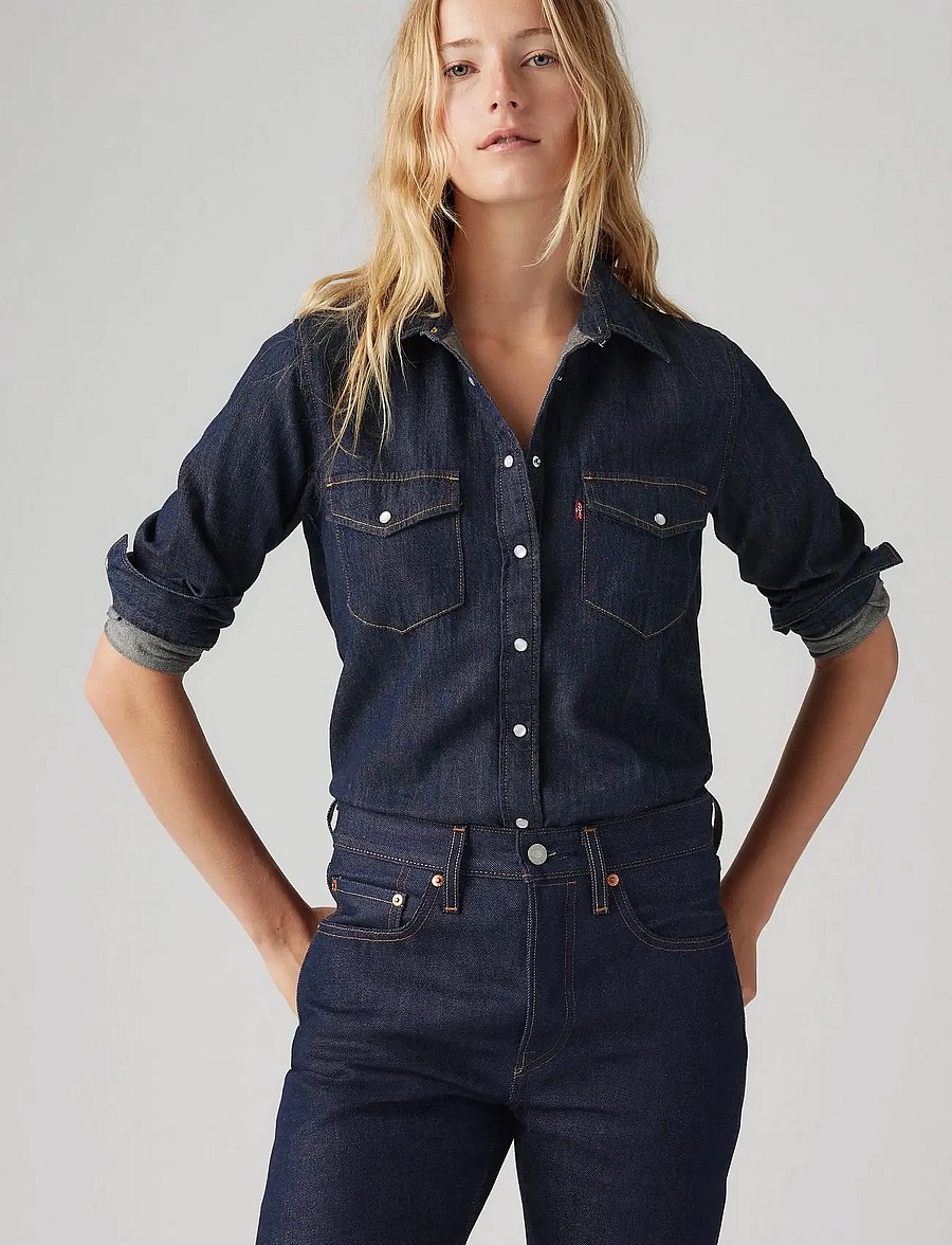 Levi's® - ICONIC WESTERN TODAYS NEWS - jeanshemden - dark indigo - flat finish - 0