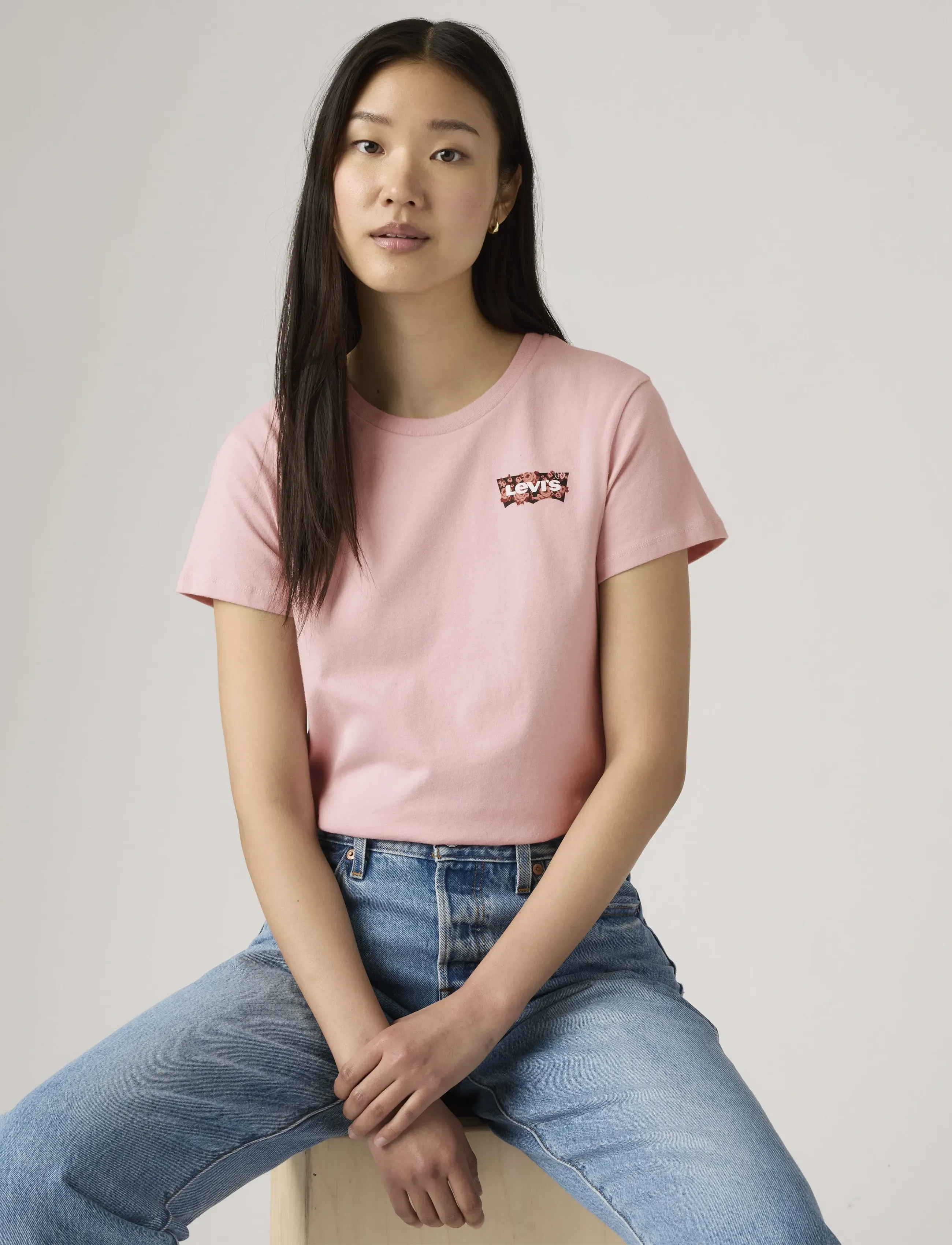 Levi's® THE PERFECT TEE GAB ROSE BW FI - T-shirts & Toppar - PINKS / pink/rose