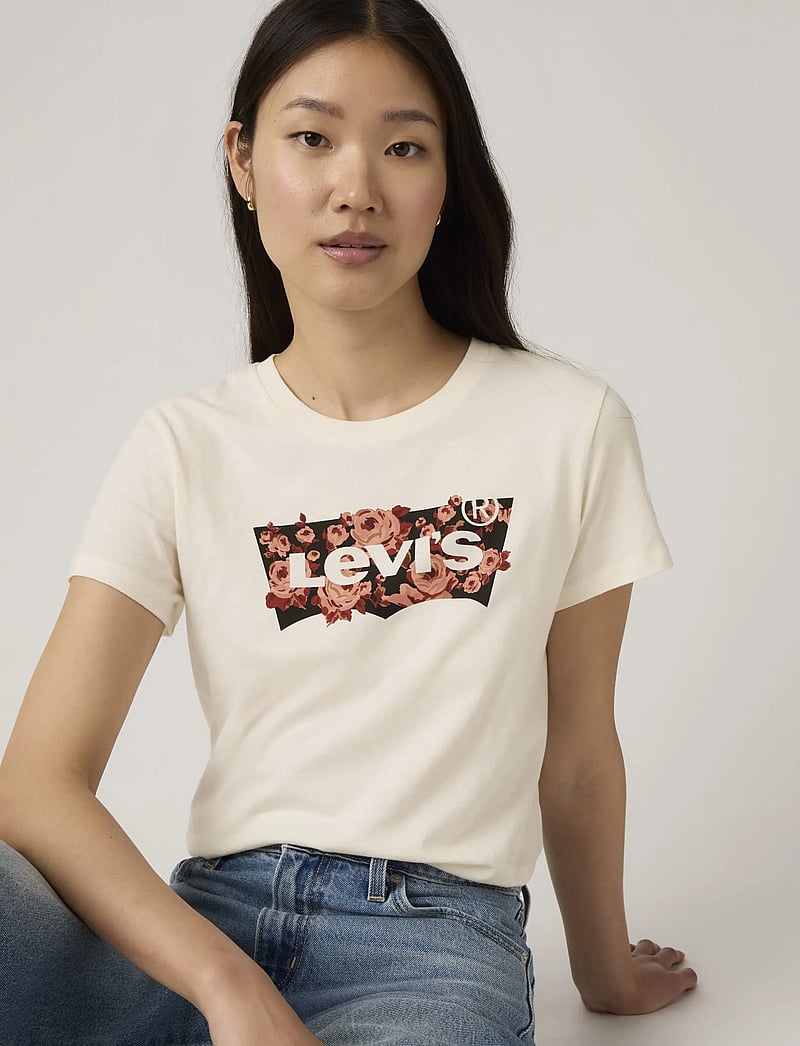 Levi's® - THE PERFECT TEE GAB ROSE BW FI - t-särgid - whites - 0