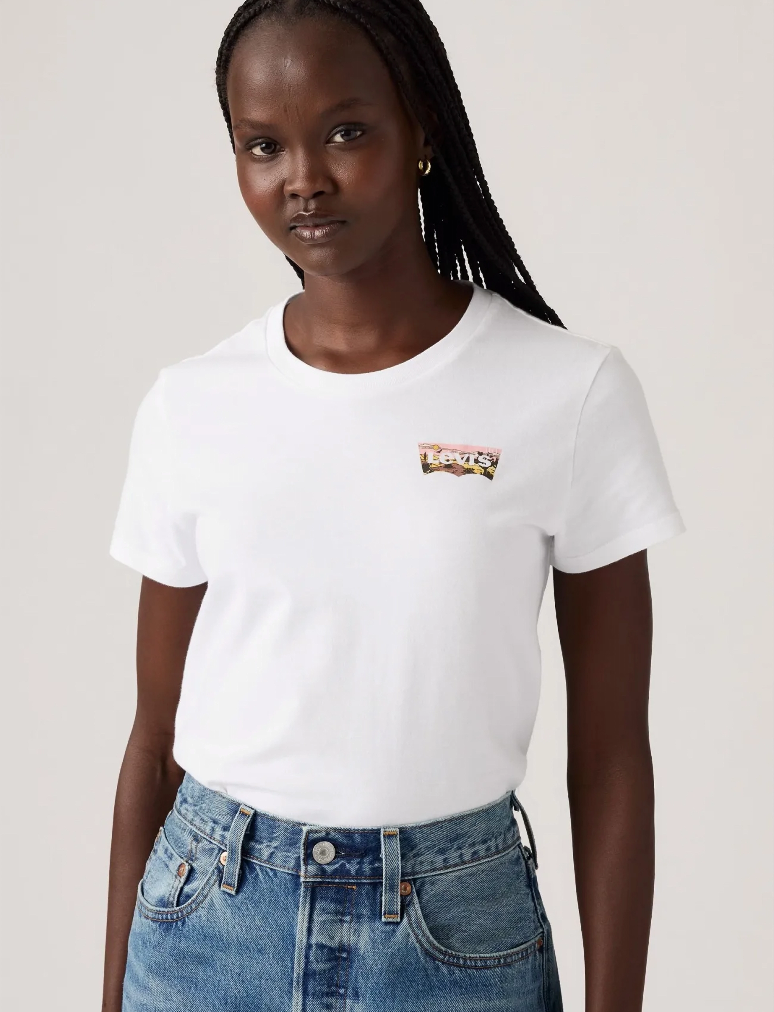 Levi's® THE PERFECT TEE JOSHUA TREE SC - T-shirts - WHITES / white