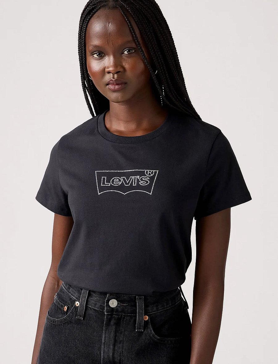 Levi's® - THE PERFECT TEE BATWING IRIDES - stuttermarbolir - blacks - 0