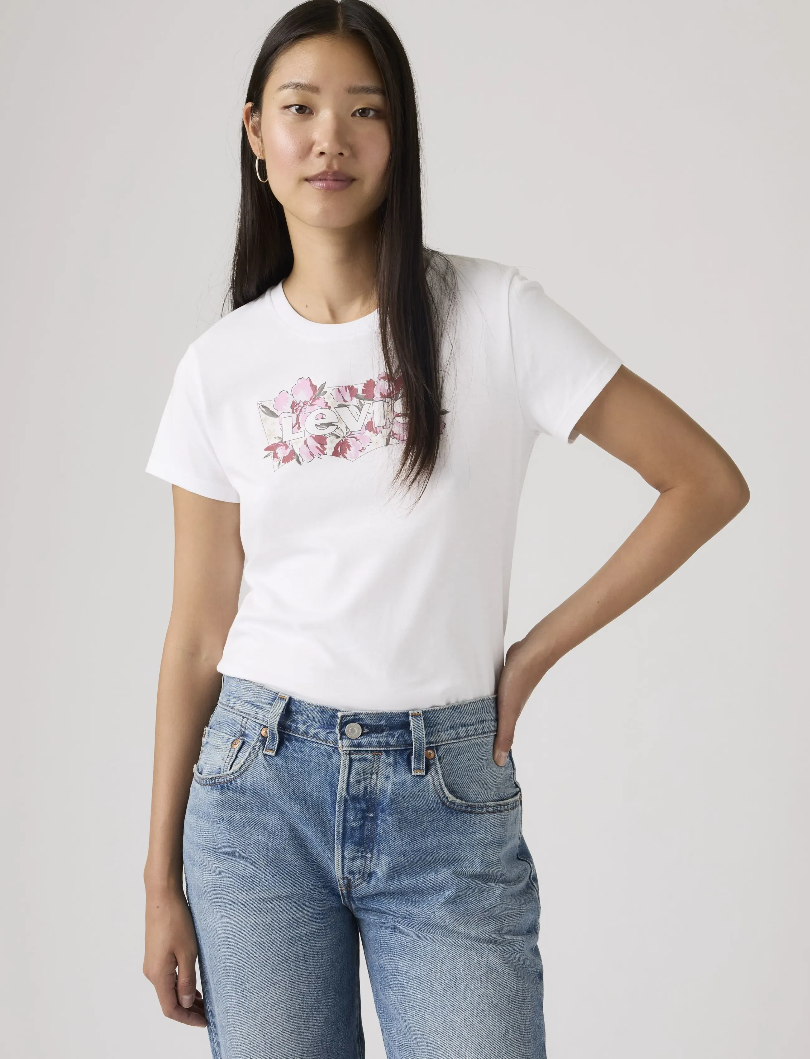 Levi's® - THE PERFECT TEE P2_BLAKE BRUSH - t-särgid - whites - 5