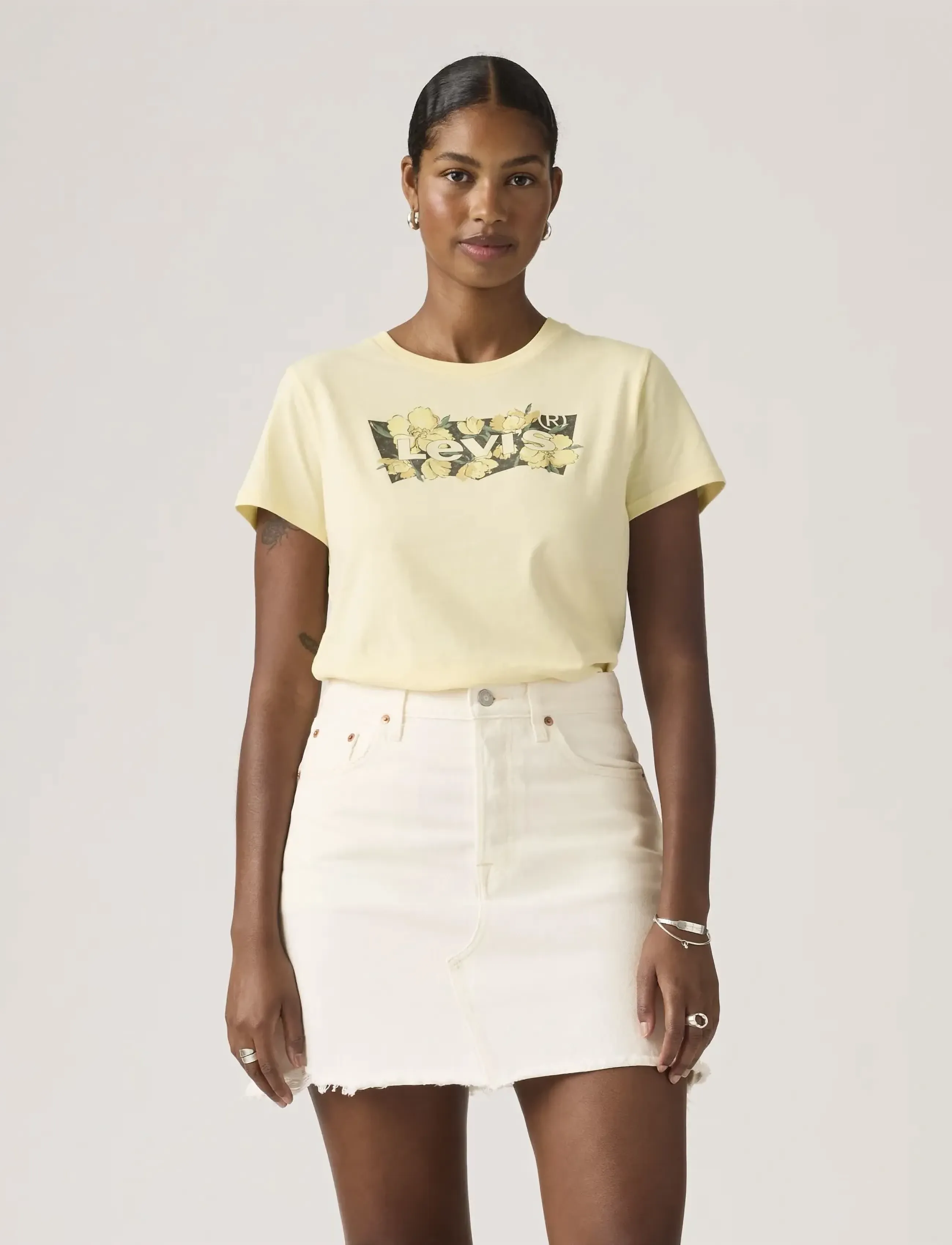 Levi's® THE PERFECT TEE P2_BLAKE BRUSH - T-shirts & Toppar - NEUTRALS / yellow