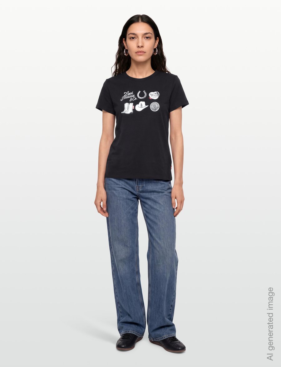 Levi's® - THE PERFECT TEE ARCHIVAL SILVE - t-shirts - blacks - 0