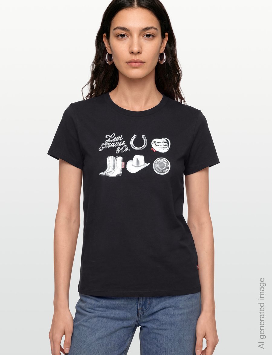 Levi's® - THE PERFECT TEE ARCHIVAL SILVE - t-shirts - blacks - 3