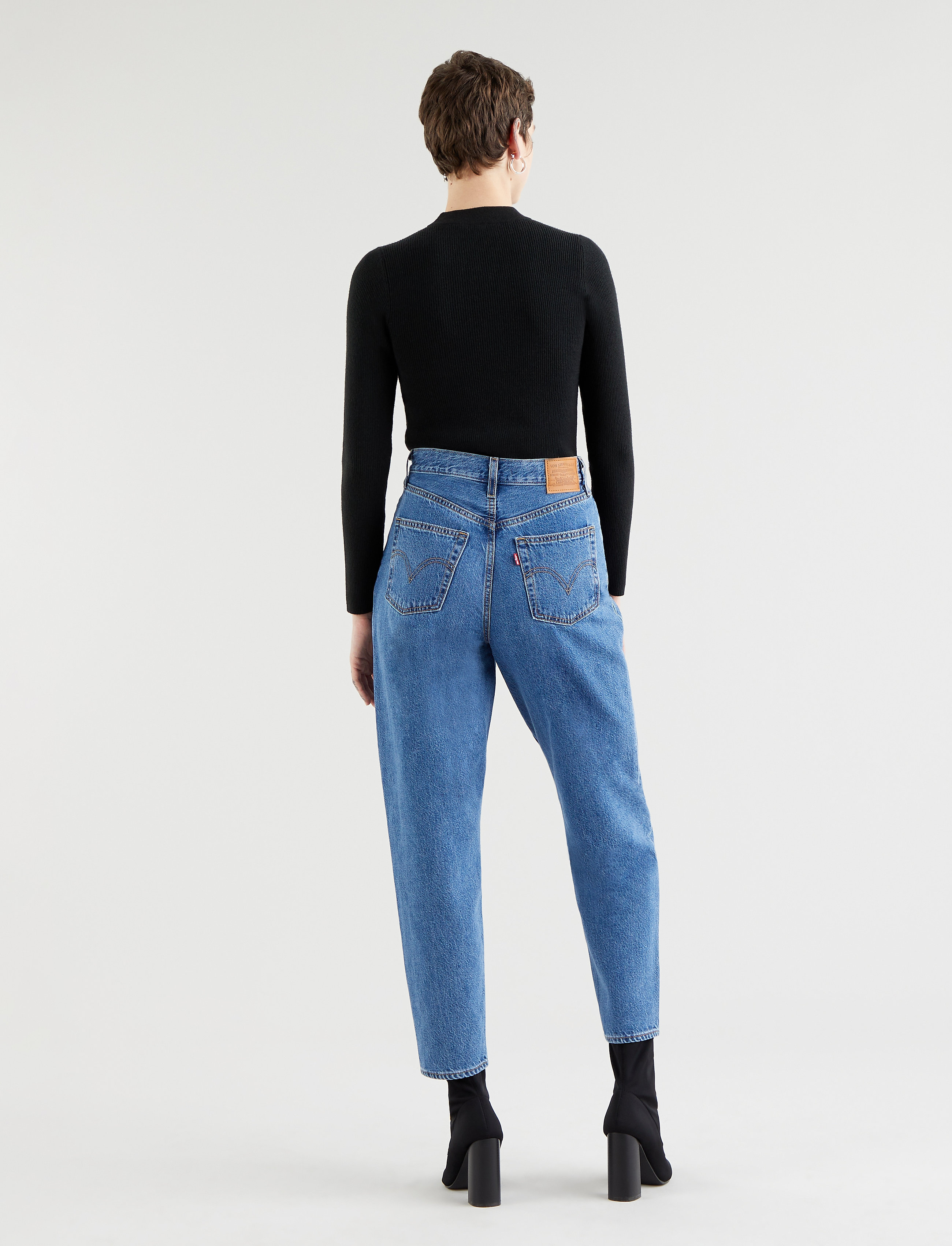 Levi's® - HIGH LOOSE TAPER HOLD MY PURSE - med indigo - flat finish - 3