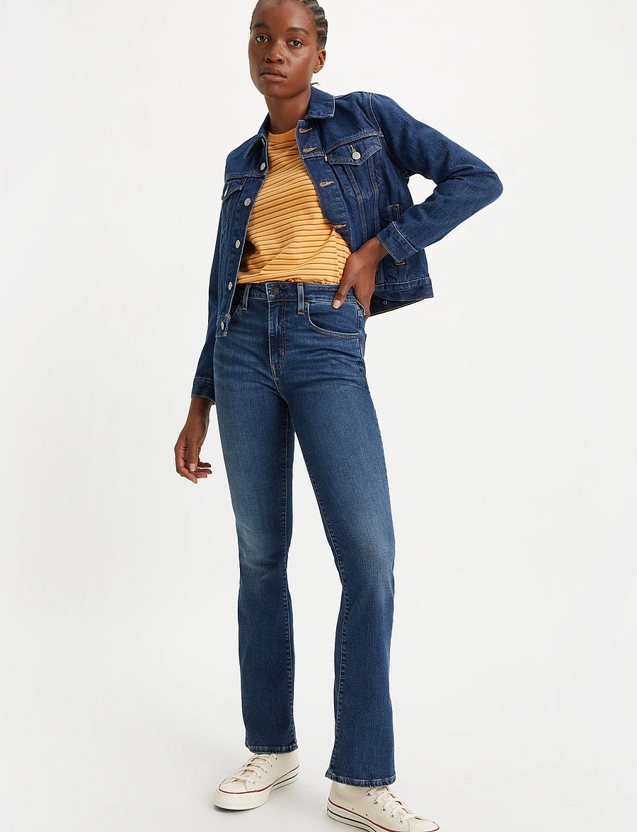 Levi's® - 725 HIGH RISE BOOTCUT BLUE WAV - flared jeans - dark indigo - worn in - 0