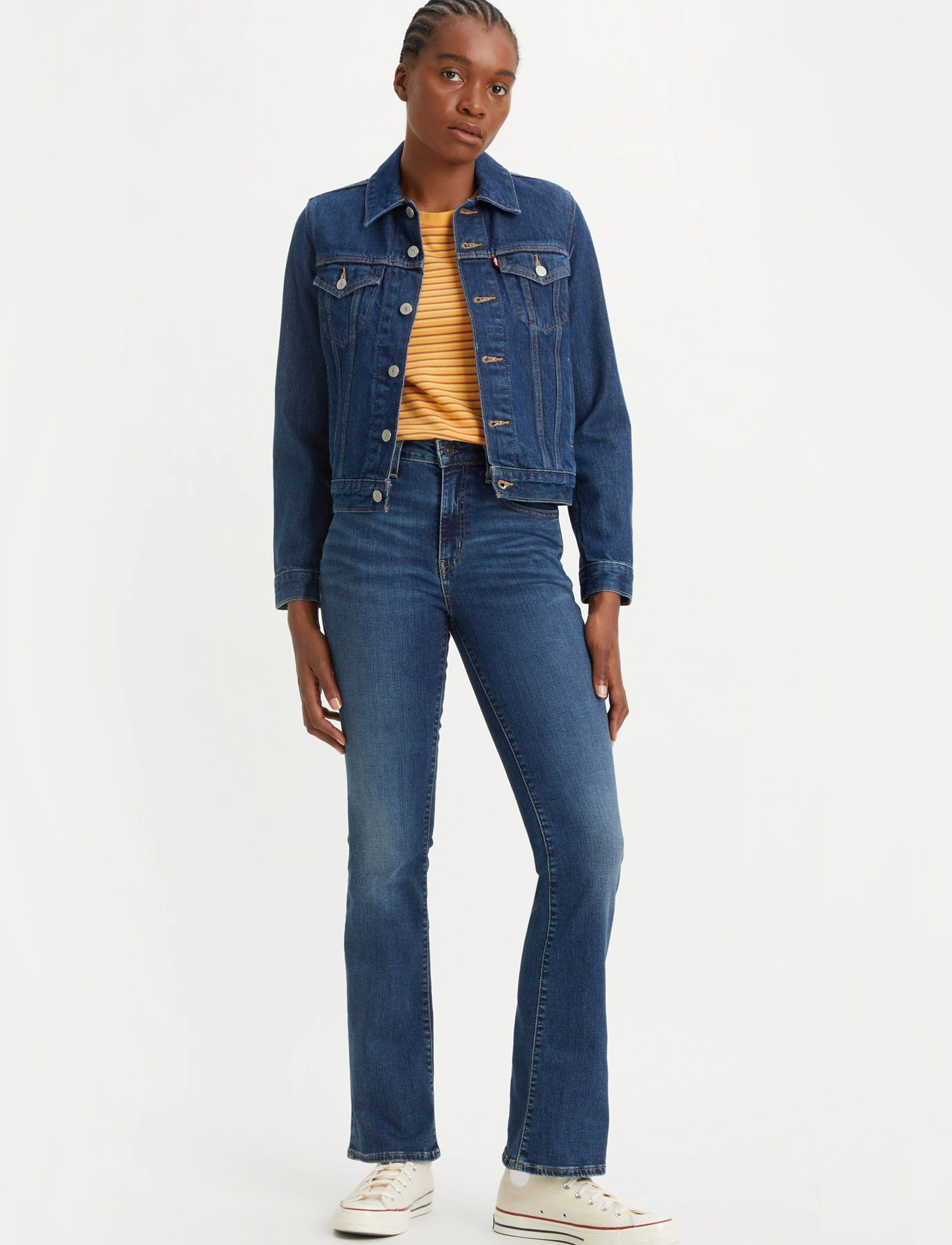 Levi's® - 725 HIGH RISE BOOTCUT BLUE WAV - flared jeans - dark indigo - worn in - 3