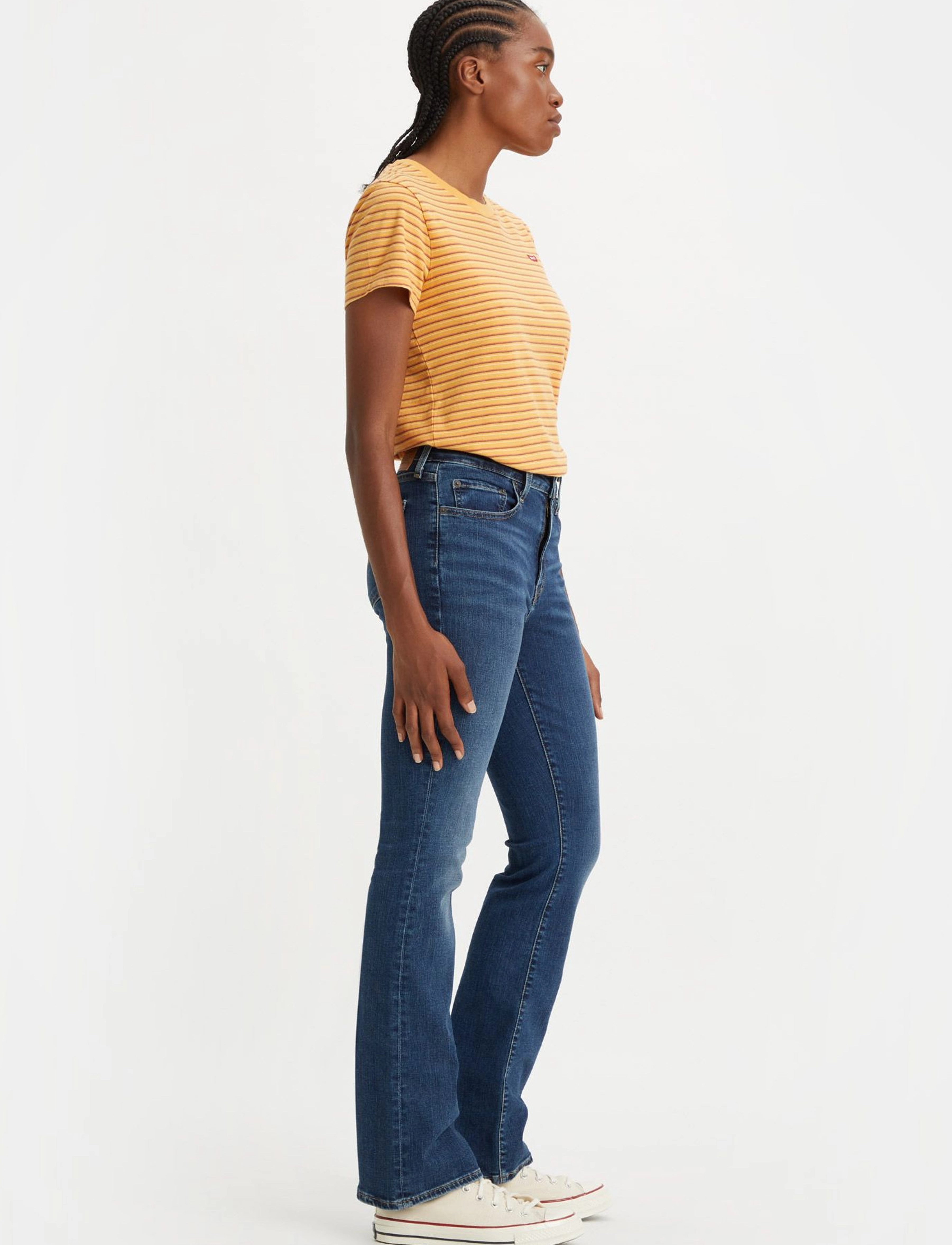 Levi's® - 725 HIGH RISE BOOTCUT BLUE WAV - flared jeans - dark indigo - worn in - 5