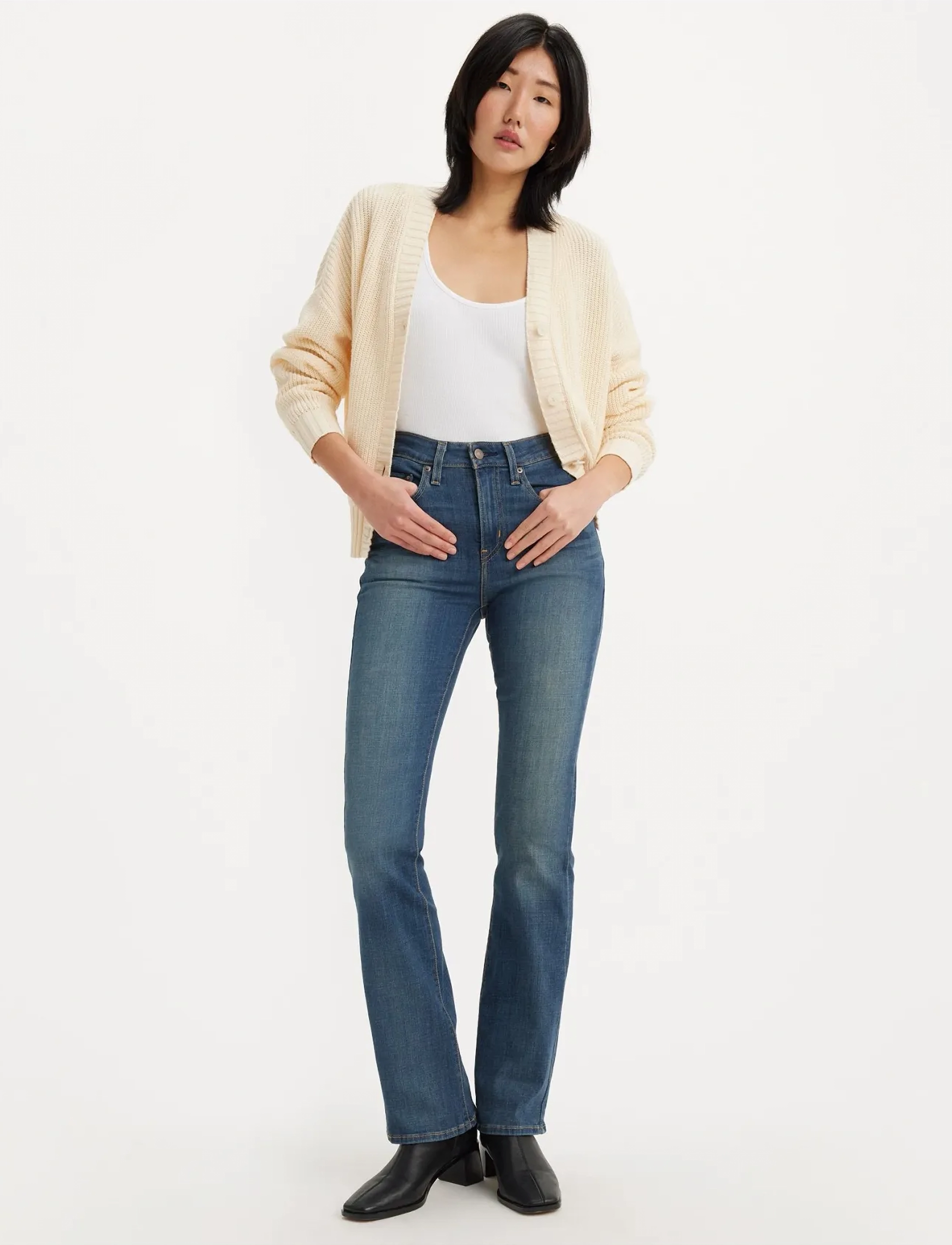 Levi's® 725 HIGH RISE BOOTCUT TORE IT - Transitional Layering - DARK INDIGO - WORN IN / blue