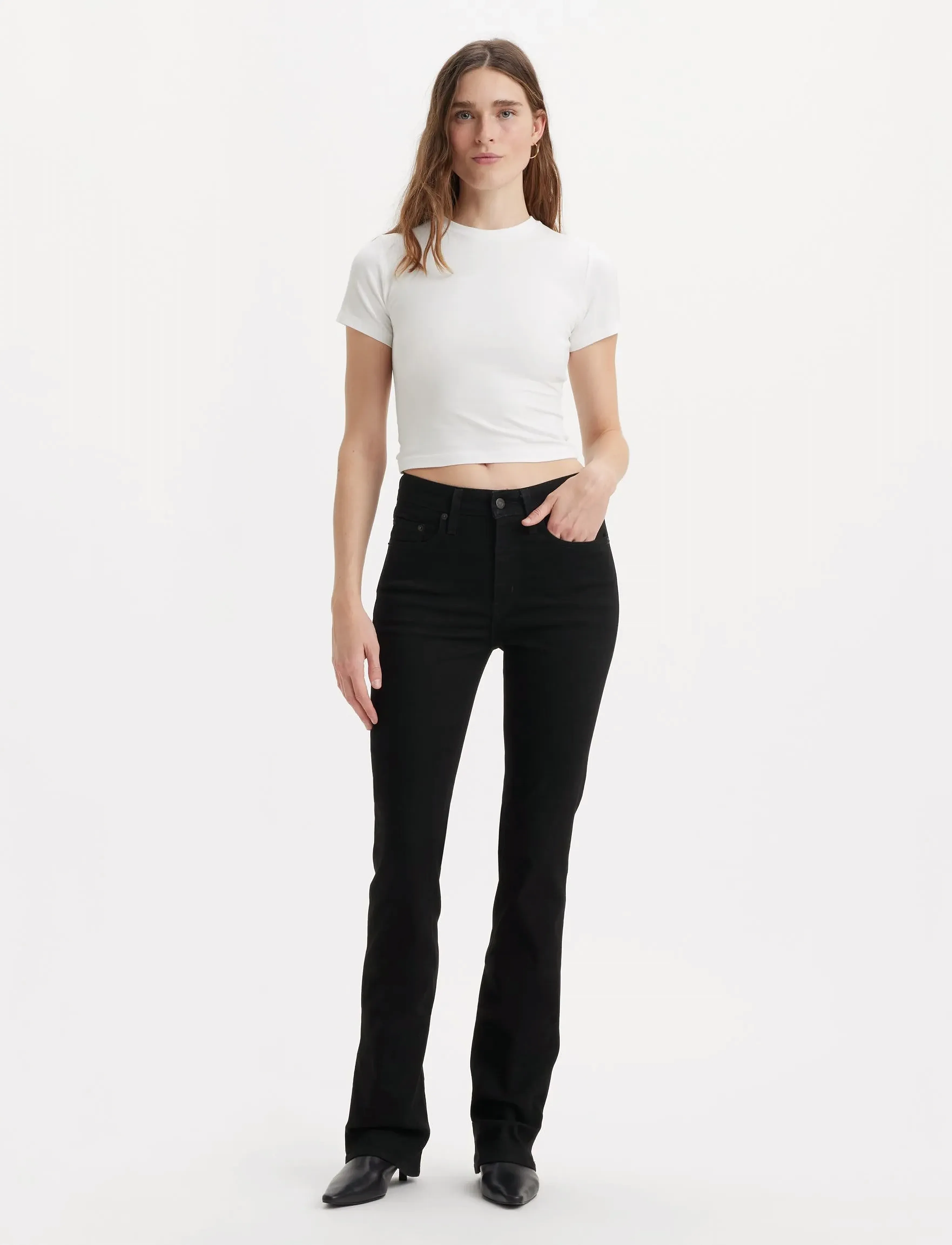Levi's 725 High Rise Bootcut Midnight, Kvinder, Højtaljede Bootcut Jeans, Sort, Str: 28 x 28