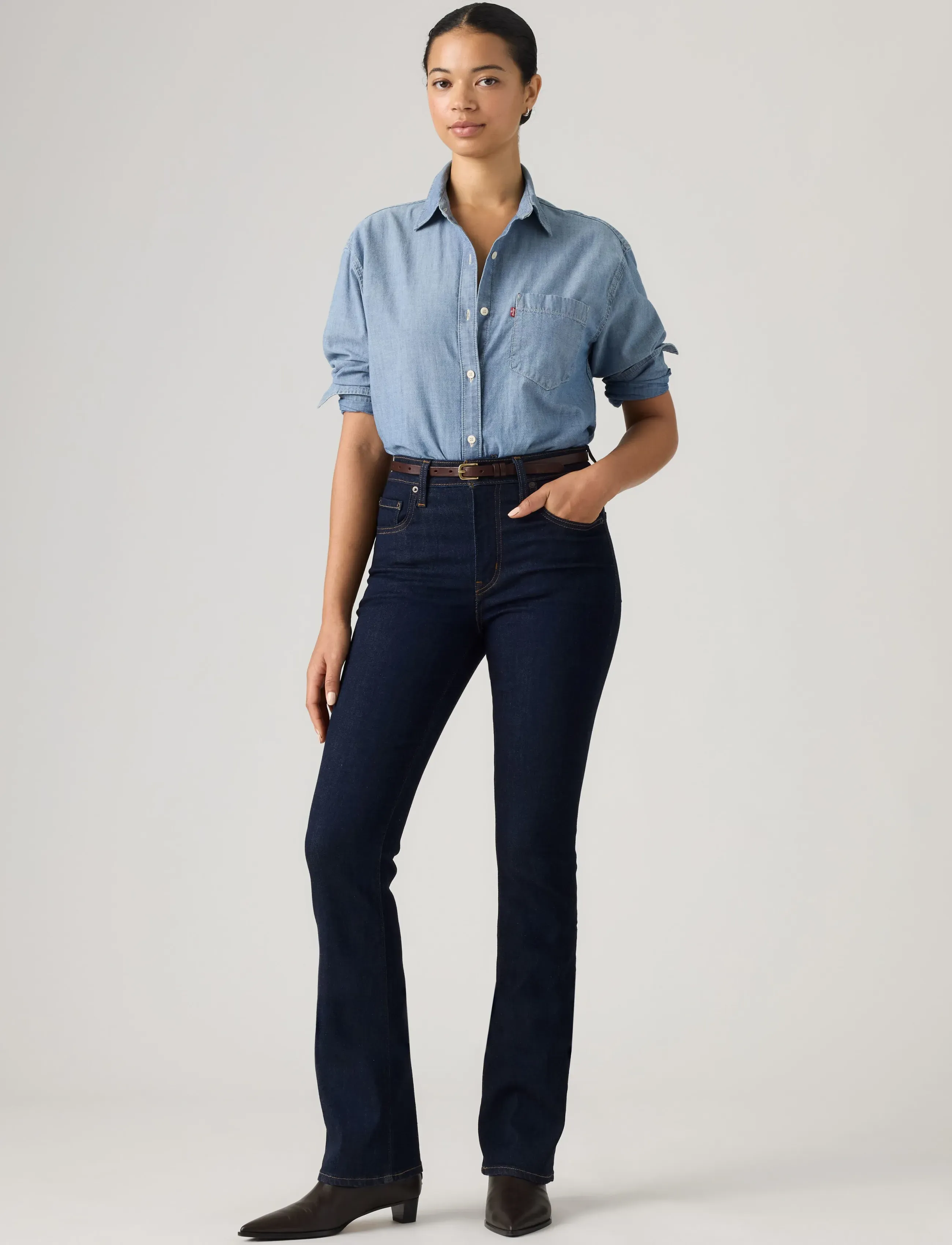 Levi's® 725 HIGH RISE BOOTCUT TRUE BLU - Jeans - DARK INDIGO - FLAT FINISH / navy
